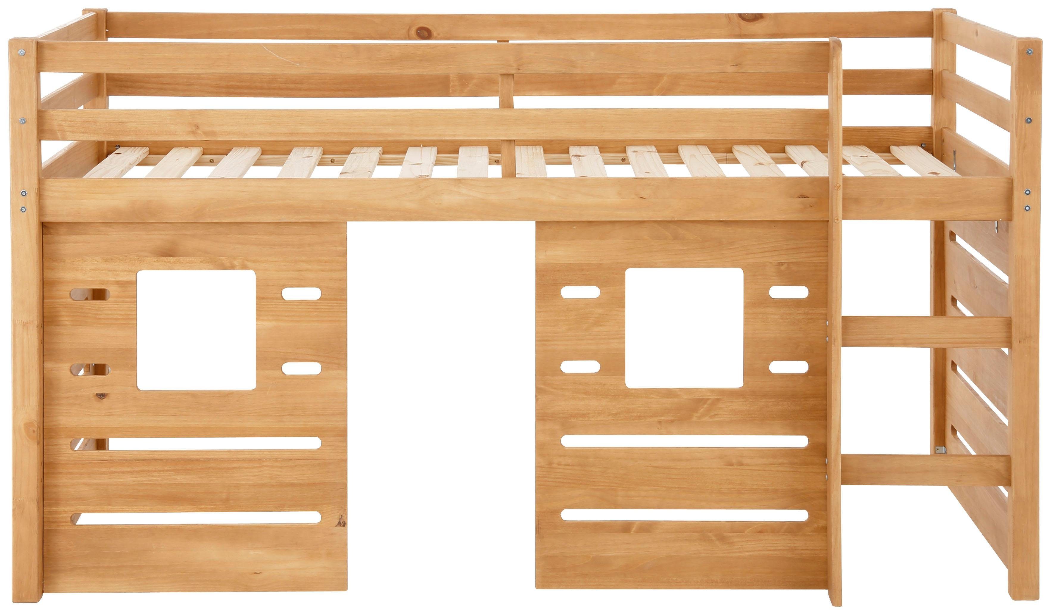 Lüttenhütt Hoogslaper Alpi van grenenhout, inclusief ladder en scherm, breedte buitenkant 103 cm