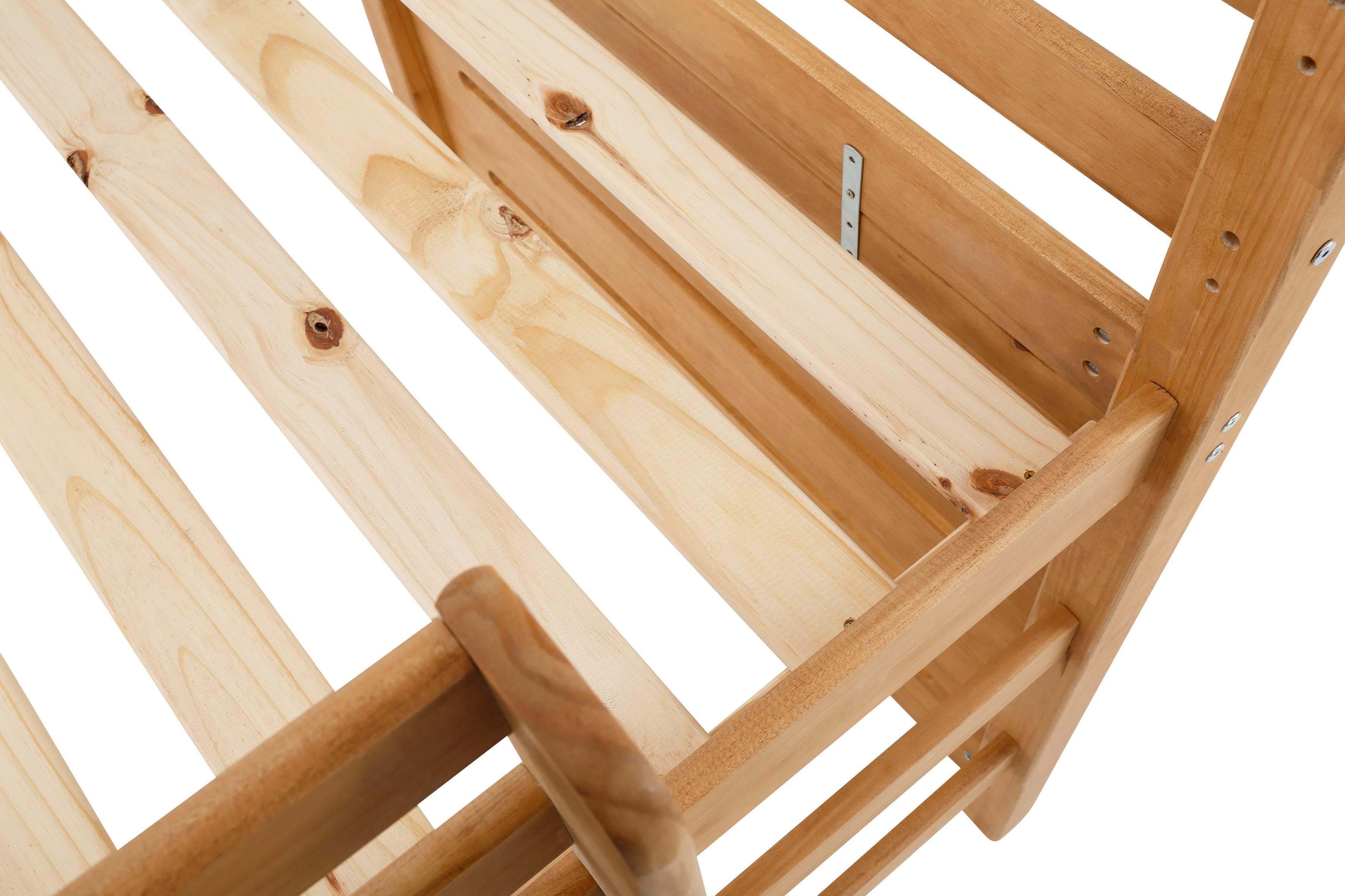 Lüttenhütt Hoogslaper Alpi van grenenhout, inclusief ladder en scherm, breedte buitenkant 103 cm