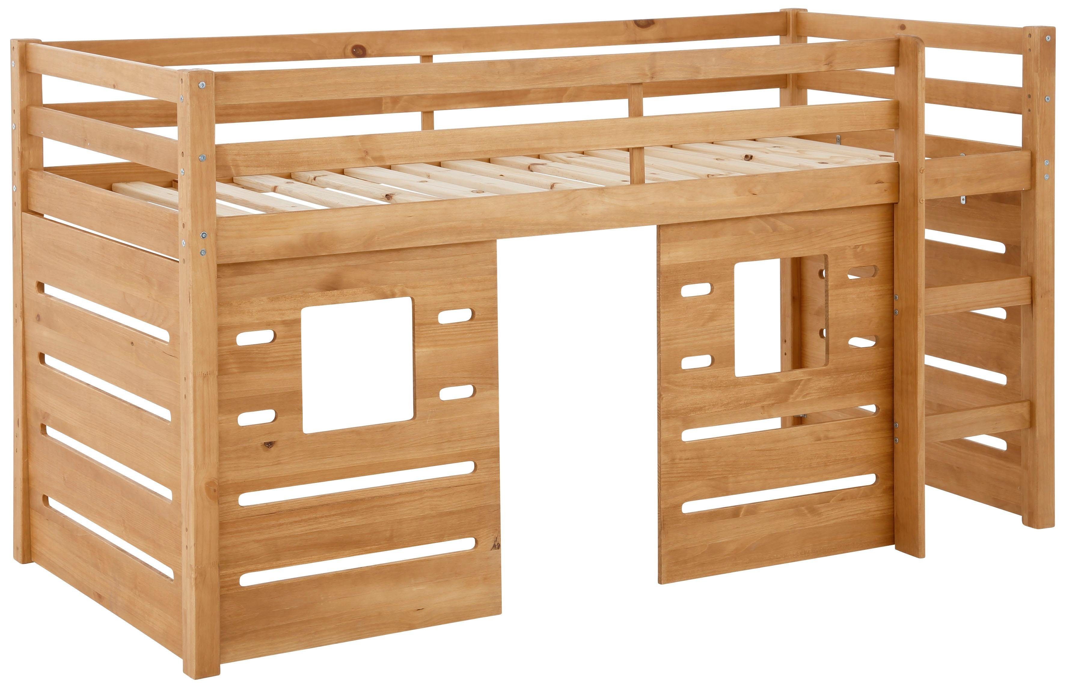 Lüttenhütt Hoogslaper Alpi van grenenhout, inclusief ladder en scherm, breedte buitenkant 103 cm