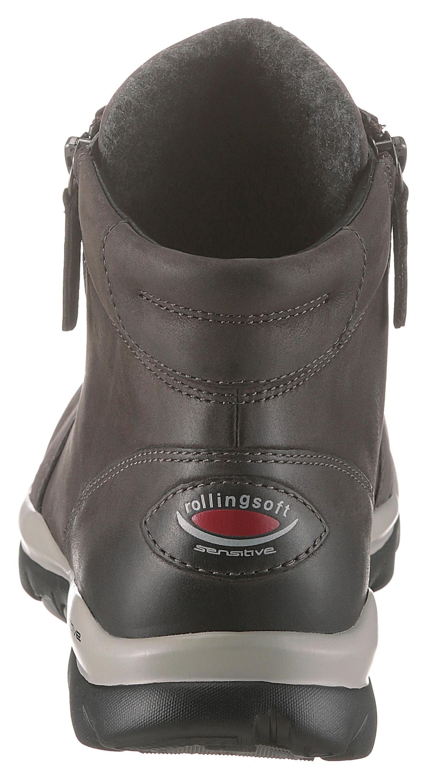 Gabor Rollingsoft Hoge veterschoenen met geprofileerde rubberzool