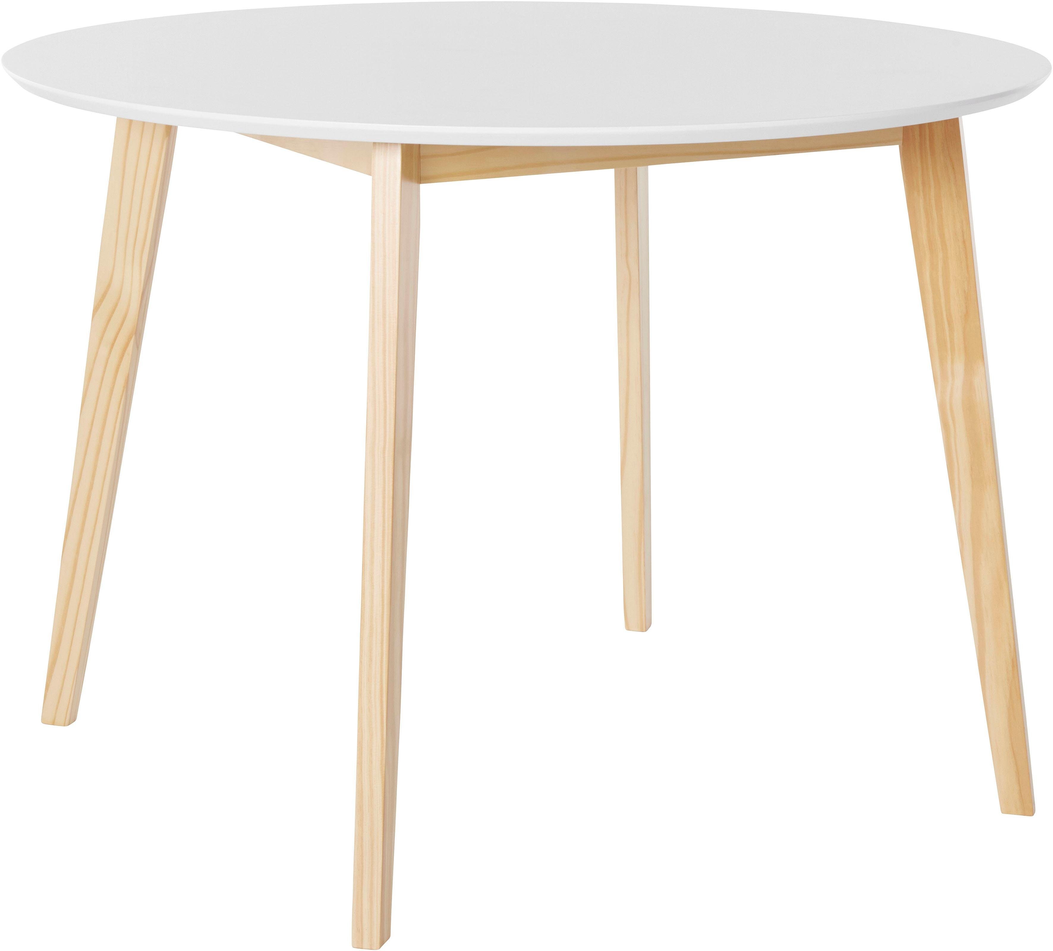 INOSIGN Eettafel Cody, TOPSELLER! Poten van massief hout, rond mdf-tafelblad, in 2 kleurvarianten