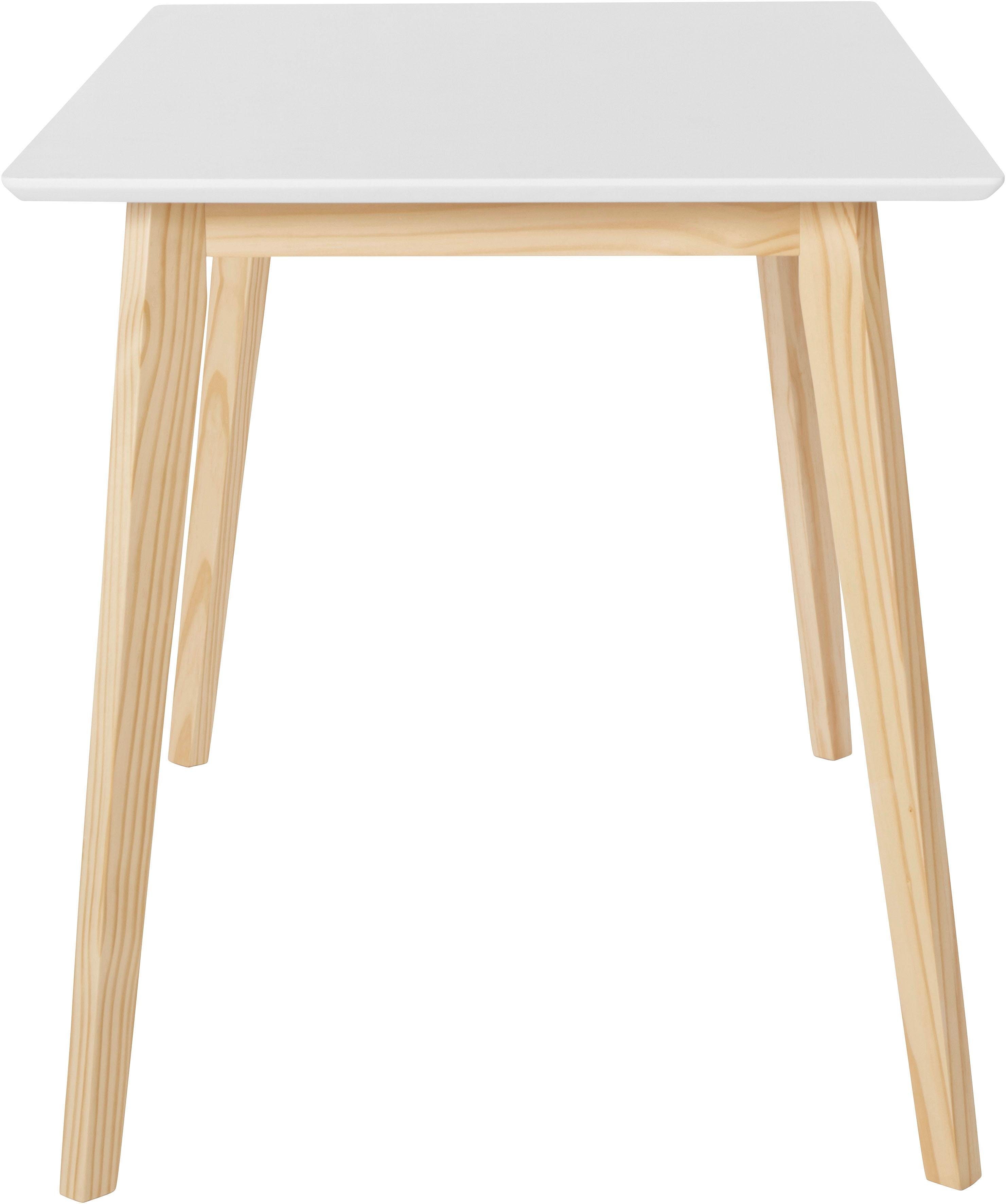 INOSIGN Eettafel Cody met poten van massief hout hoekig mdf-tafelblad, in 2 kleurvarianten