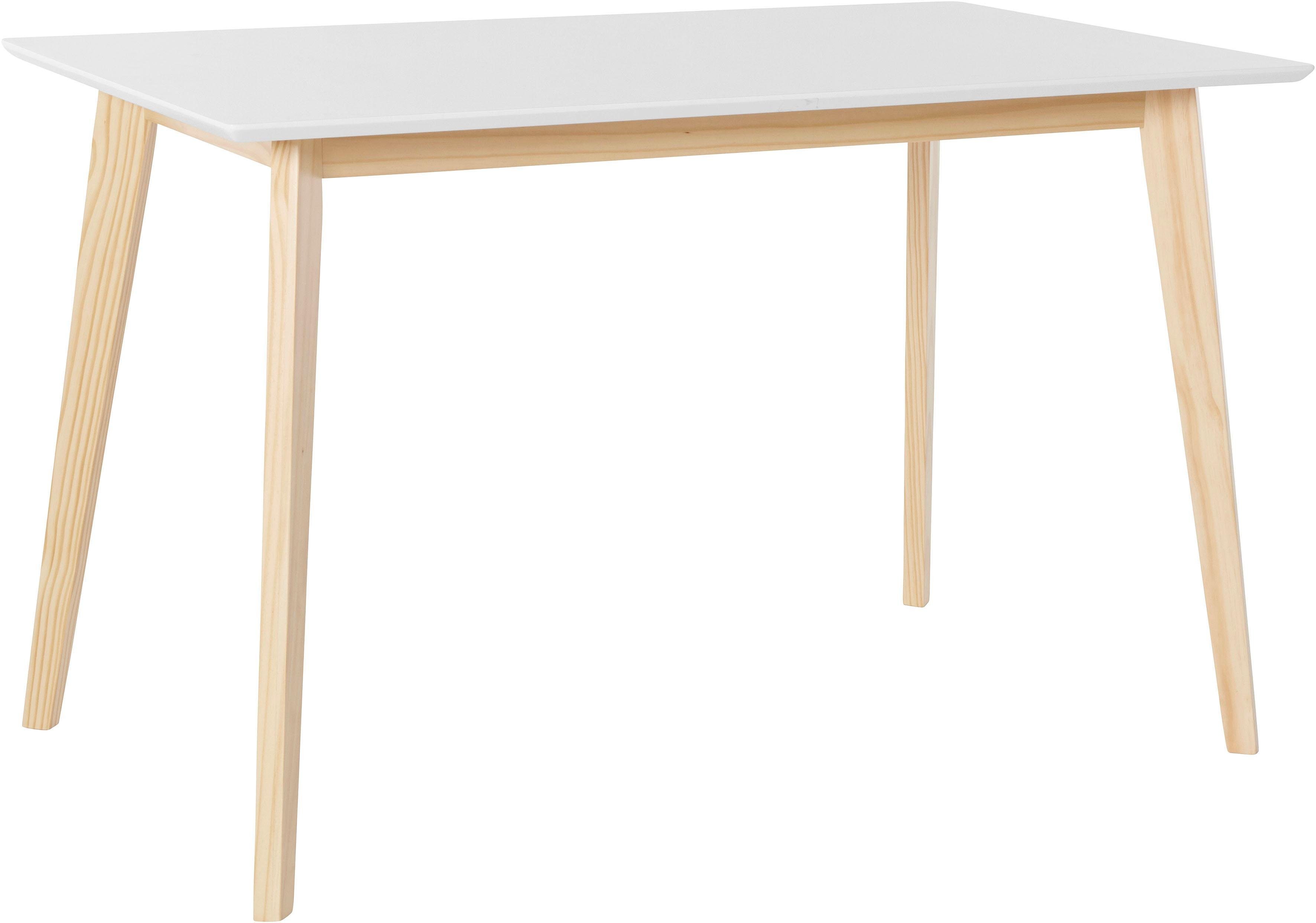 INOSIGN Eettafel Cody met poten van massief hout hoekig mdf-tafelblad, in 2 kleurvarianten