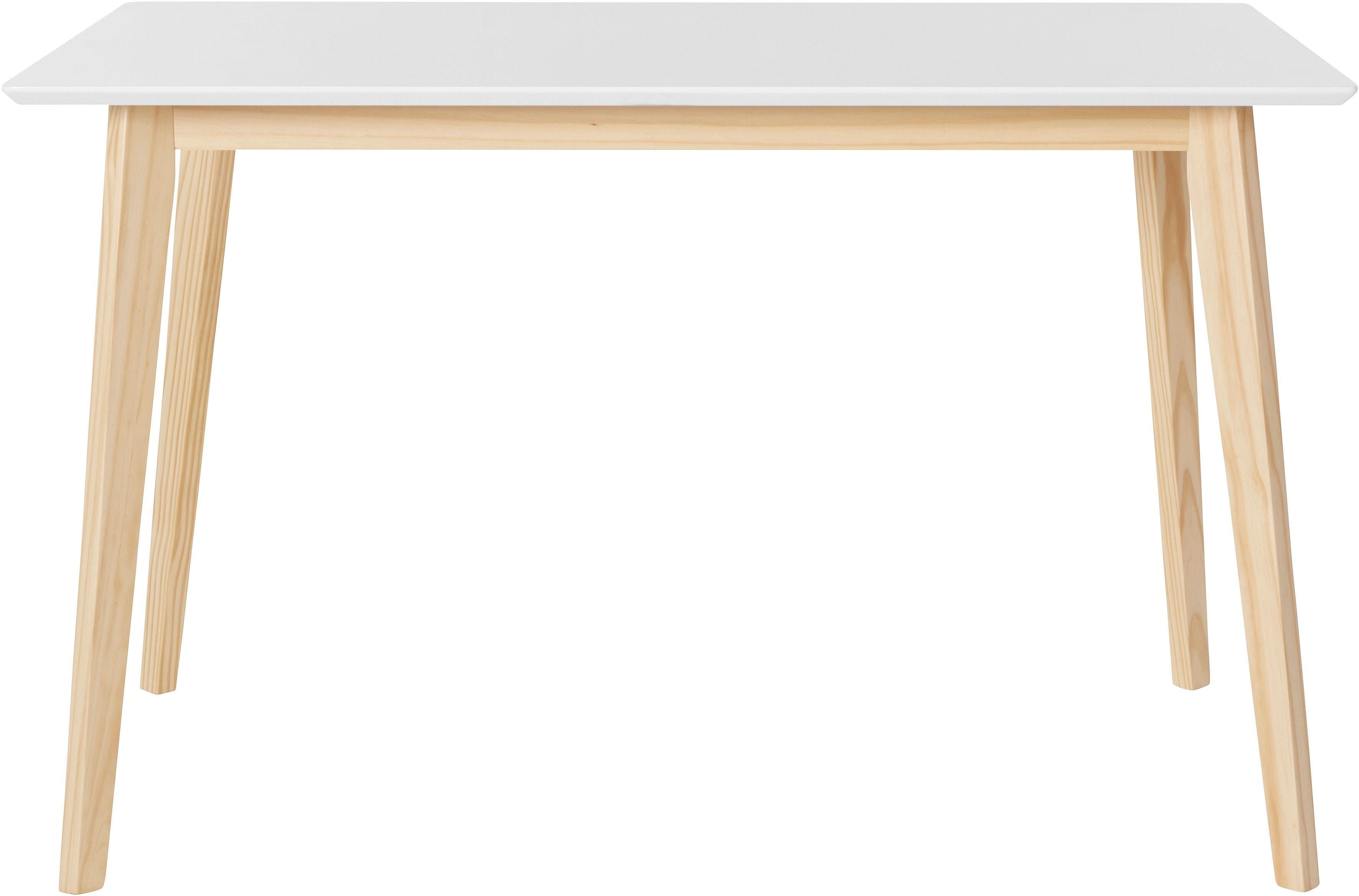 INOSIGN Eettafel Cody met poten van massief hout hoekig mdf-tafelblad, in 2 kleurvarianten