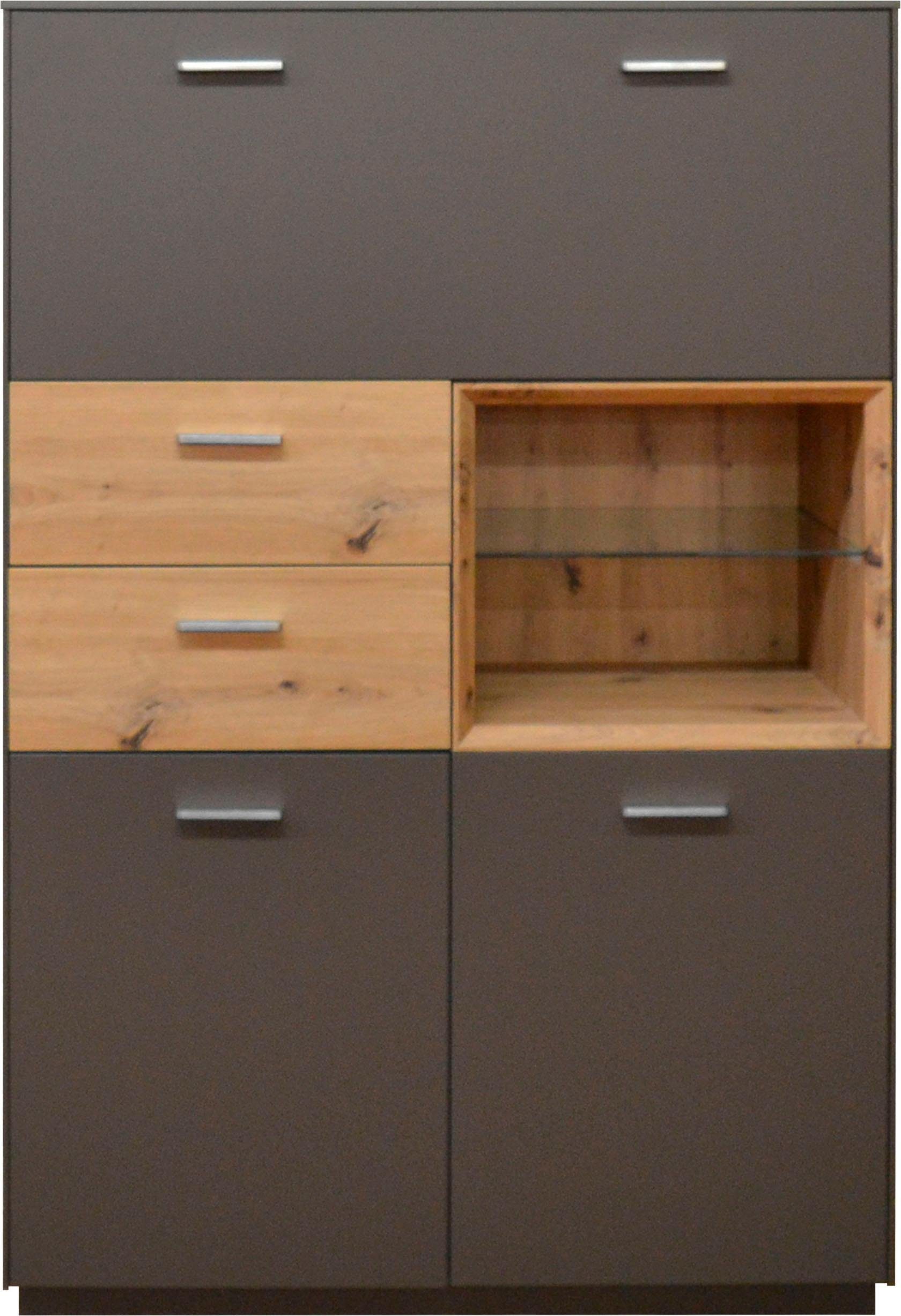 Mäusbacher Highboard FRAME Breedte 99 cm highboards maat 99x41x151 cm bruin