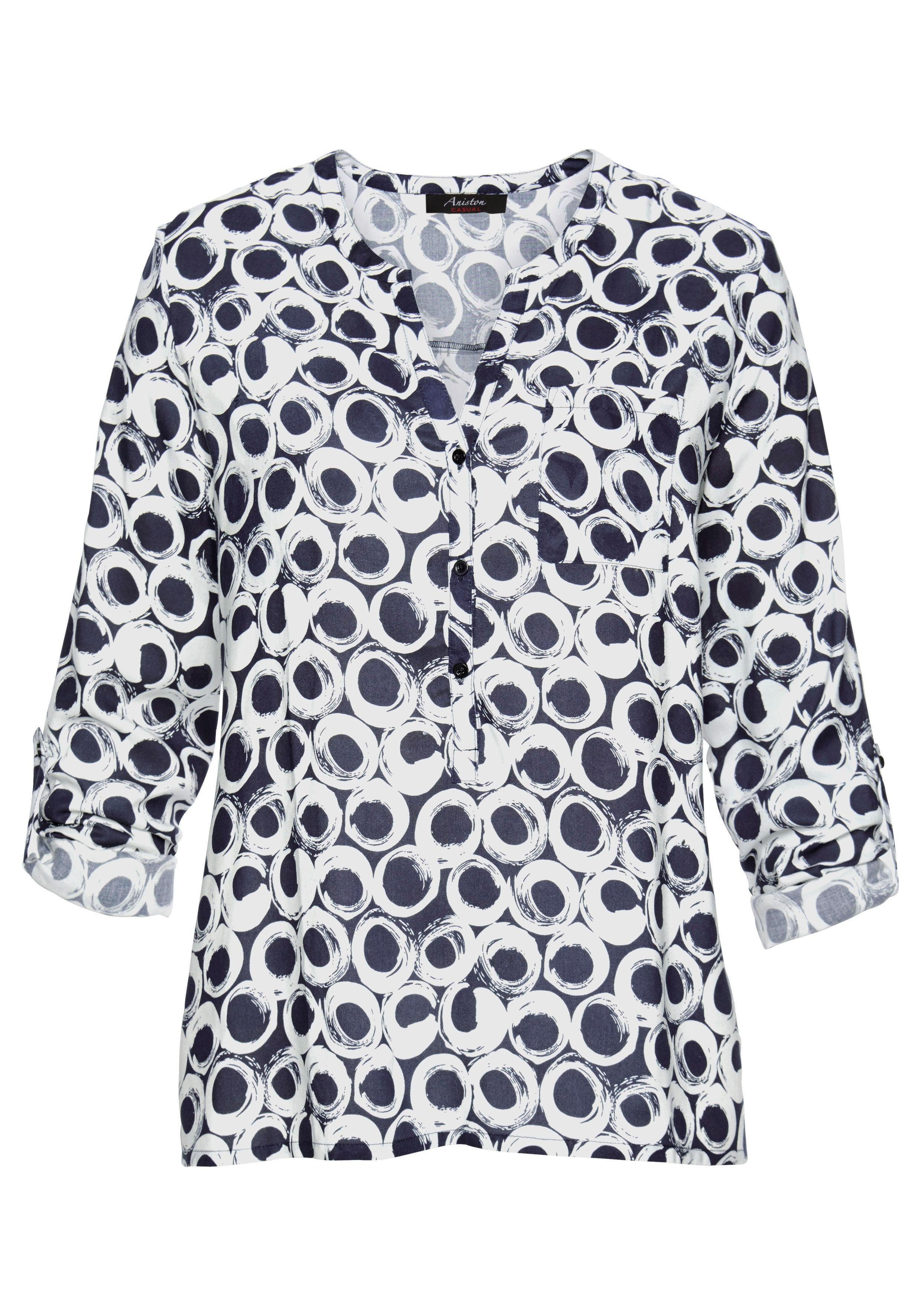 Aniston CASUAL Blouse zonder sluiting met oprolbare mouwen