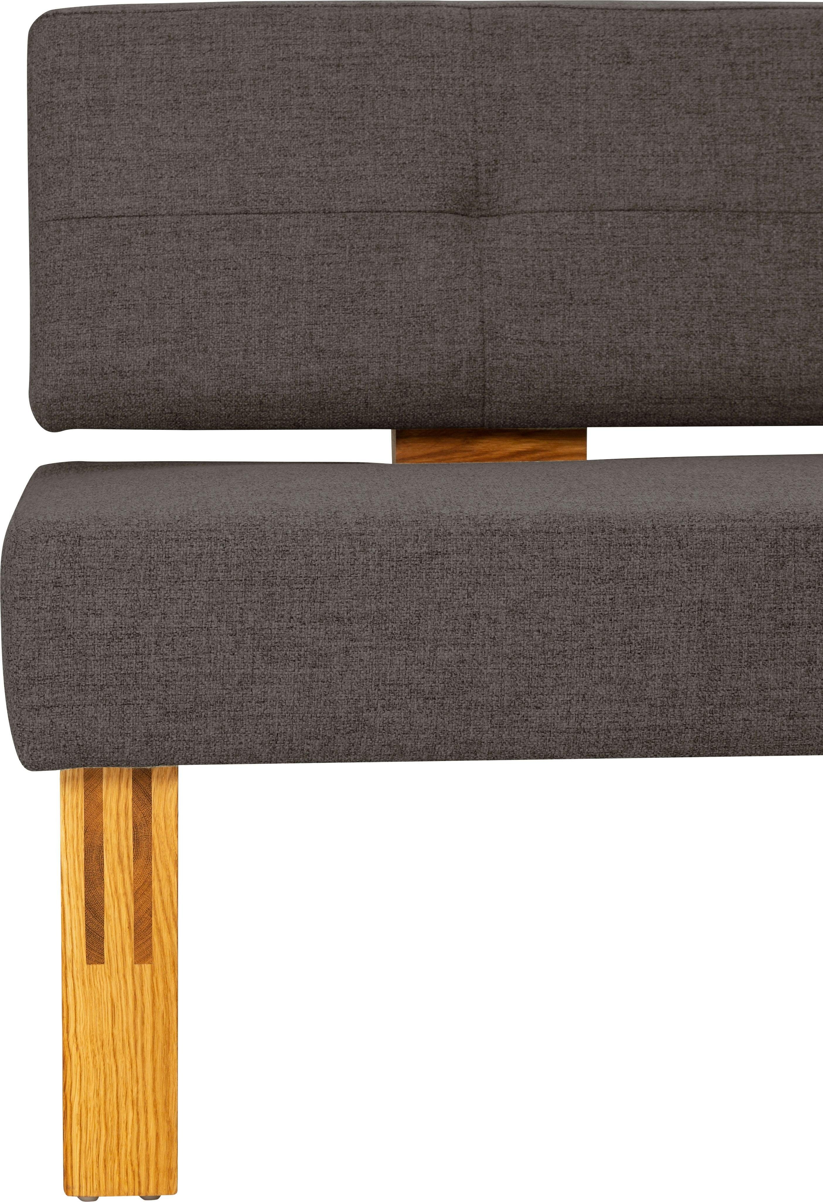 Home affaire Hoekbank Ponza gestoffeerde bank, eetkamerbank met massief houten frame, keukenbank in mooie kleuren, breedte 201x161 cm