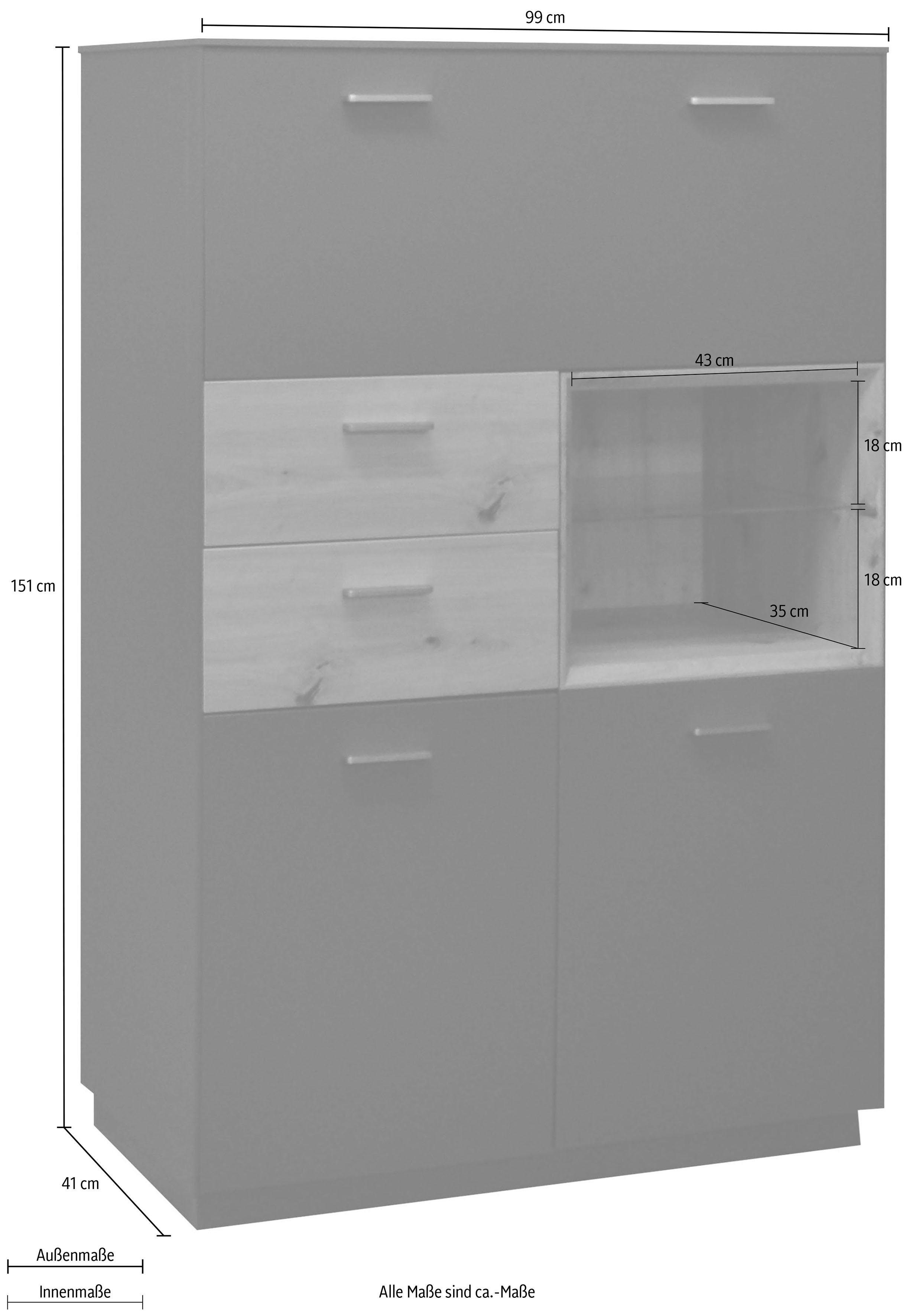 Mäusbacher Highboard FRAME Breedte 99 cm