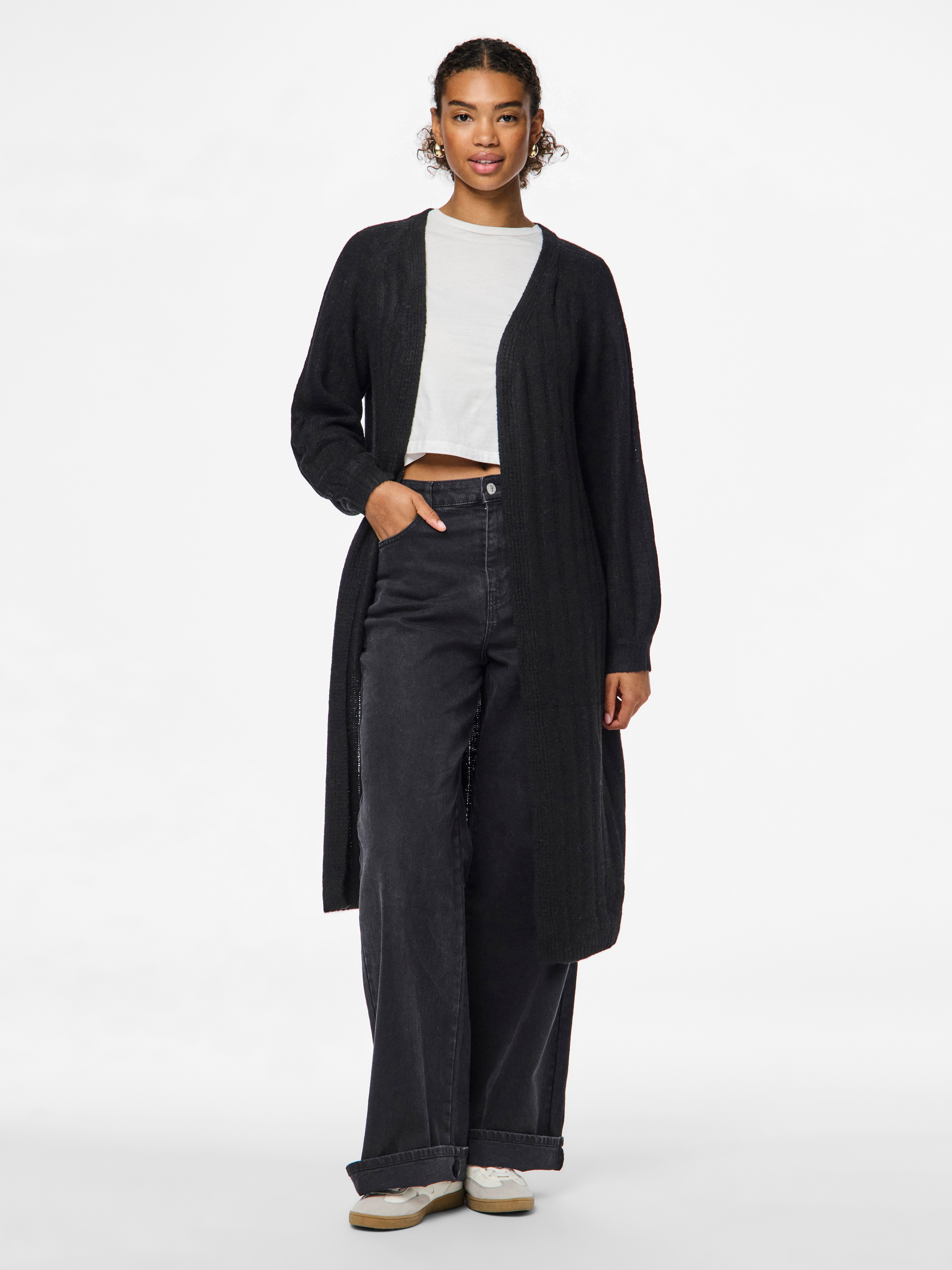 pieces Vest PCMAGGY LS LONG KNIT CARDIGAN NOOS BC