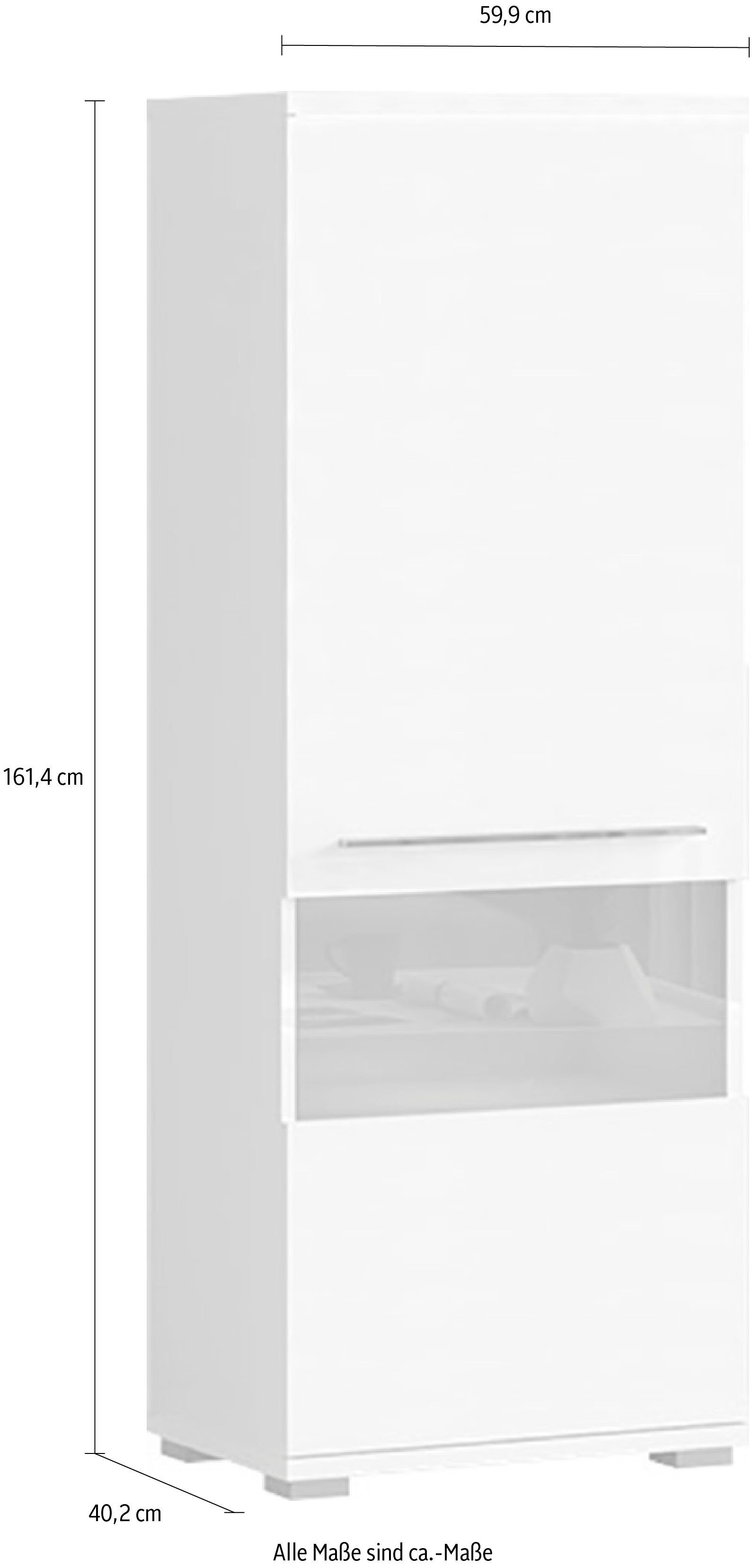 Places of Style Vitrinekast Piano UV-gecoat, soft close-functie