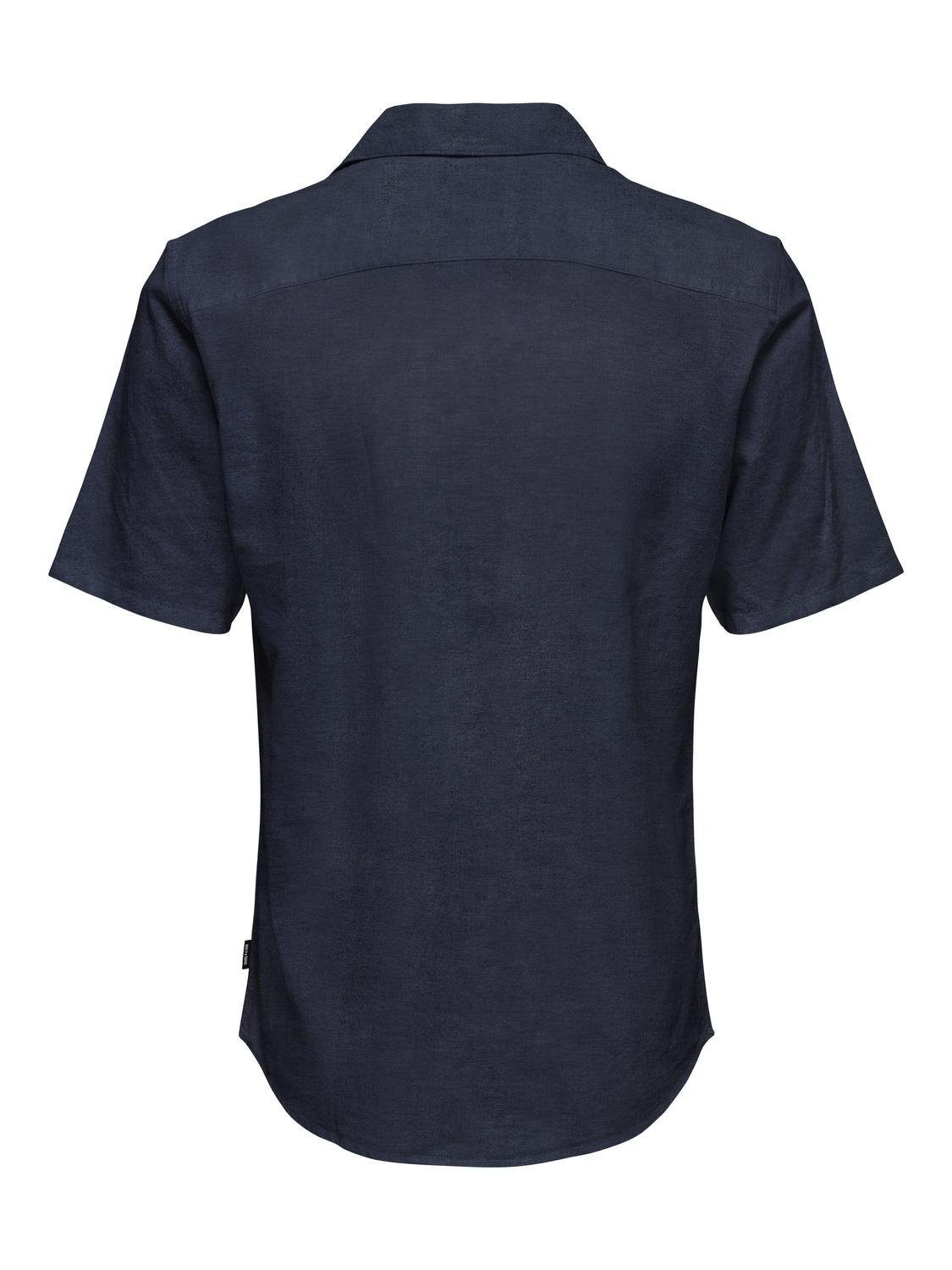 ONLY & SONS Overhemd met korte mouwen ONSCAIDEN SS SOLID RESORT LINEN NOOS