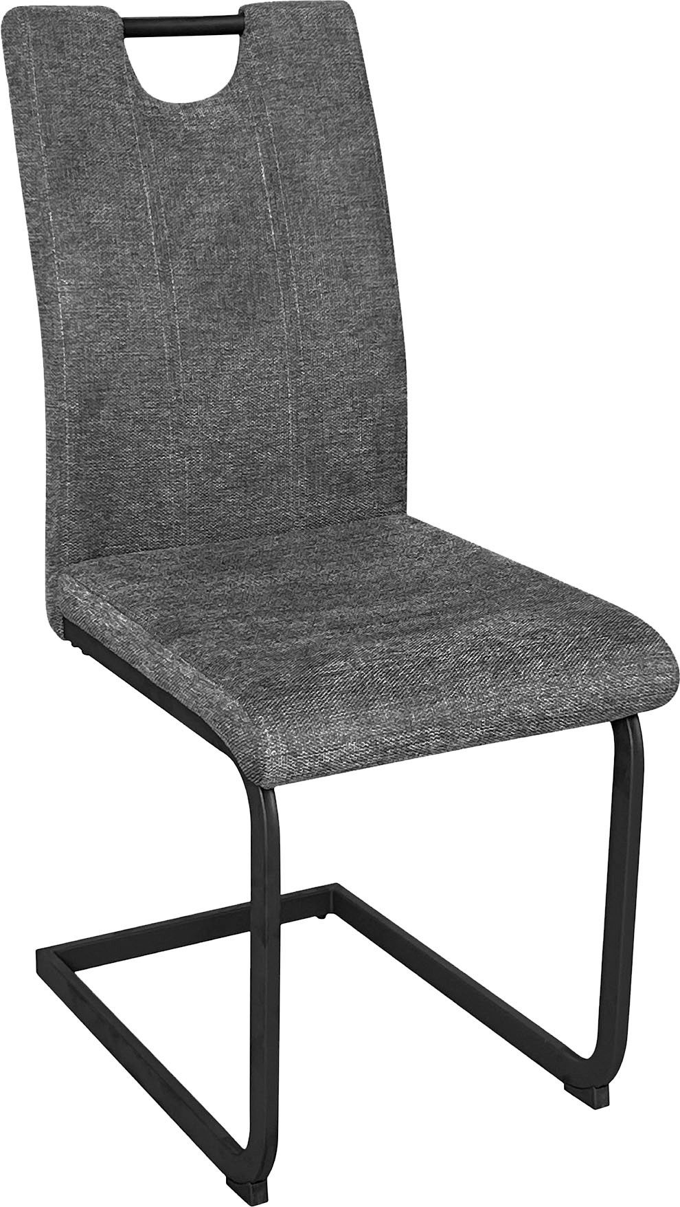 byLIVING Vrijdragende stoel Banff (2-stuks set) met handgreep, frame van zwart metaal, keukenstoel, diverse bekledingen (set)