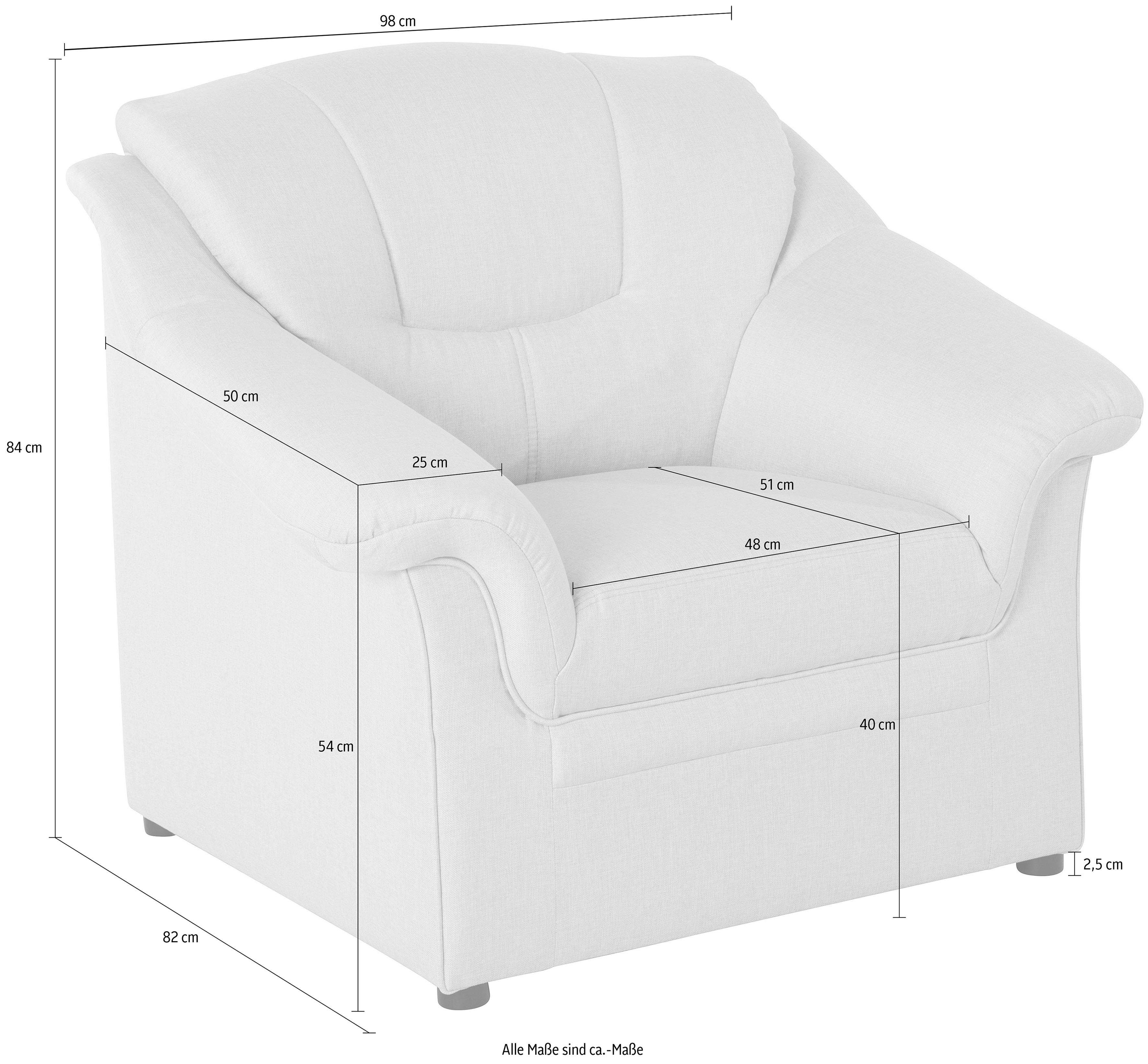 DOMO collection Fauteuil Mezia comfortabel en tijdloos, comfortabele armleuningen