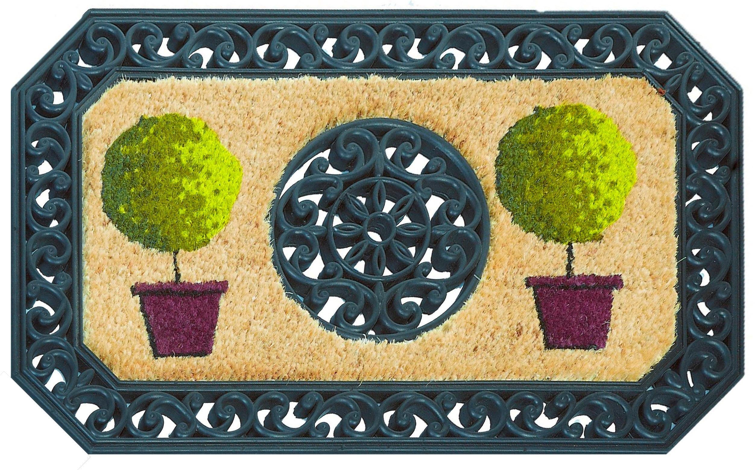 ASTRA Mat Coco Twin 3 Inloopmat, kokosmat, gietijzer-look deurmatten maat 45x75 cm zwart