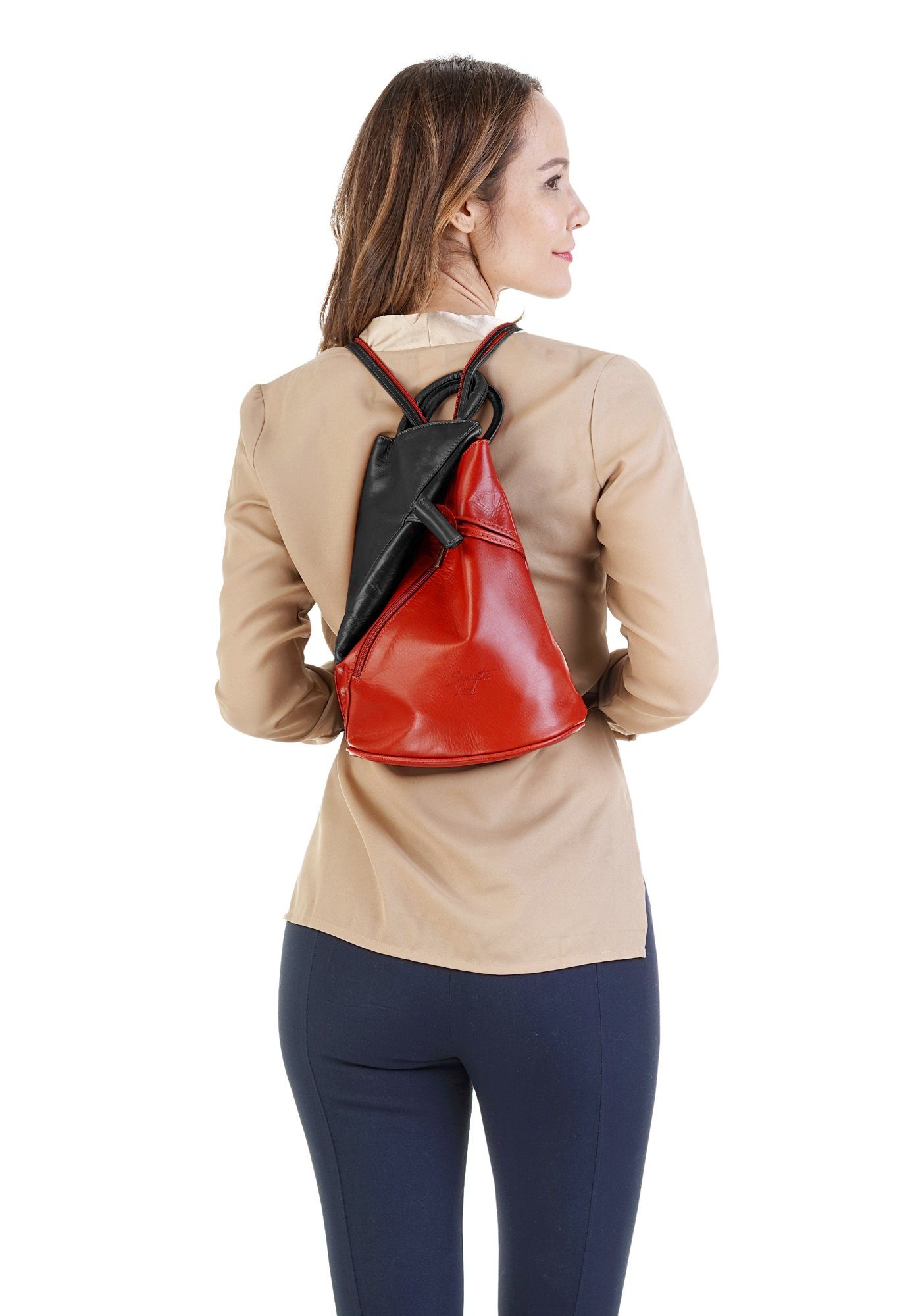 Samantha Look Rugzak echt leer, made in italy