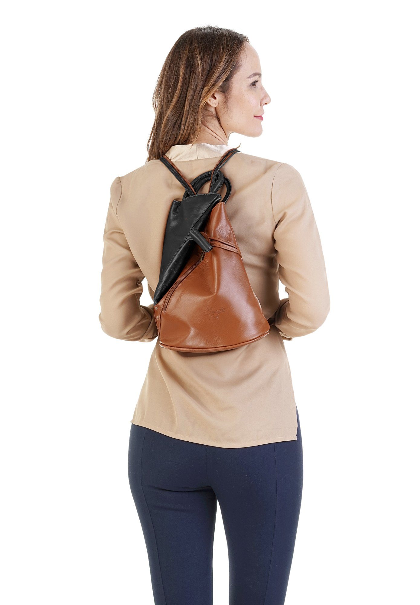Samantha Look Rugzak echt leer, made in italy