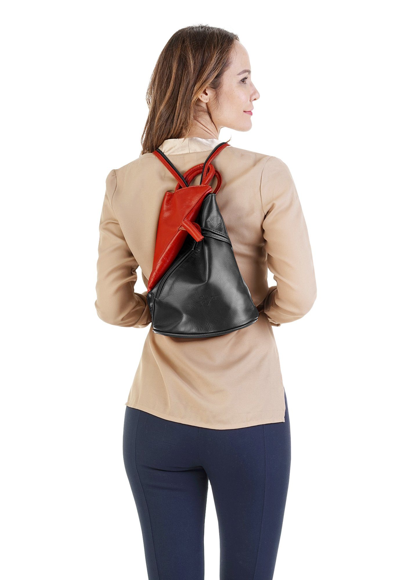 Samantha Look Rugzak echt leer, made in italy