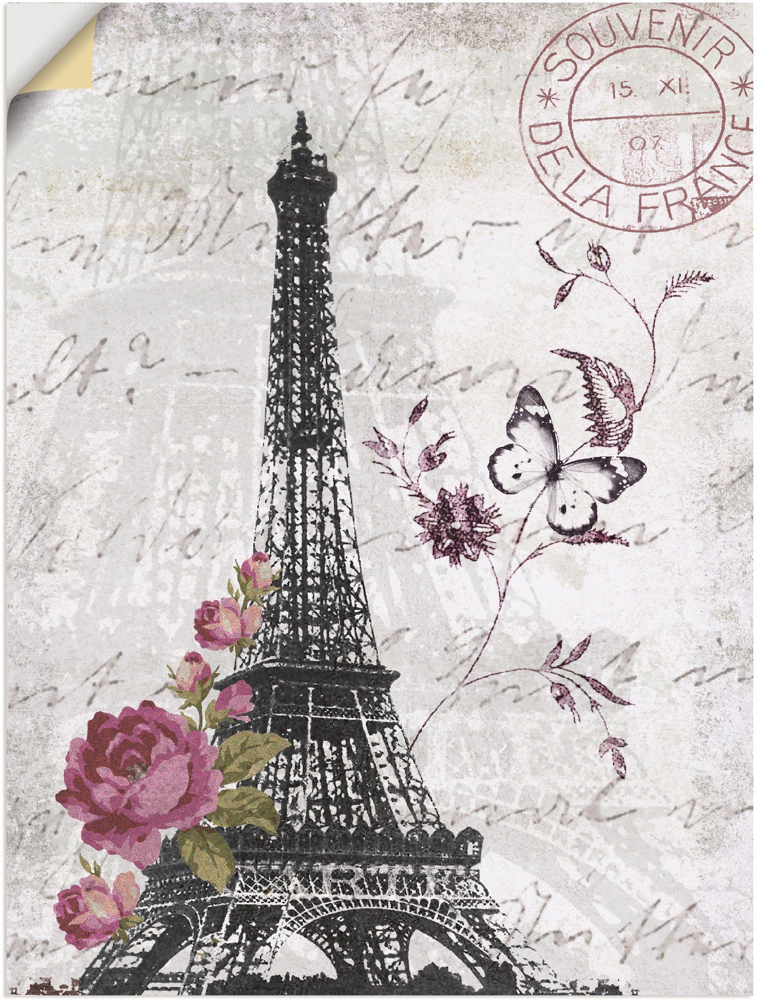 Artland Artprint Eiffelturm Grafik in vele afmetingen & productsoorten - artprint van aluminium / artprint voor buiten, artprint op linnen, poster, muursticker / wandfolie ook gesc