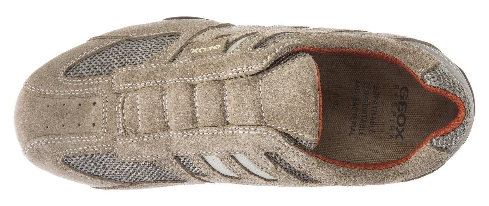 Geox Slip-on sneakers UOMO SNAKE Slipper, vrijetijdsschoen met sierstiksels en Geox speciale membraan