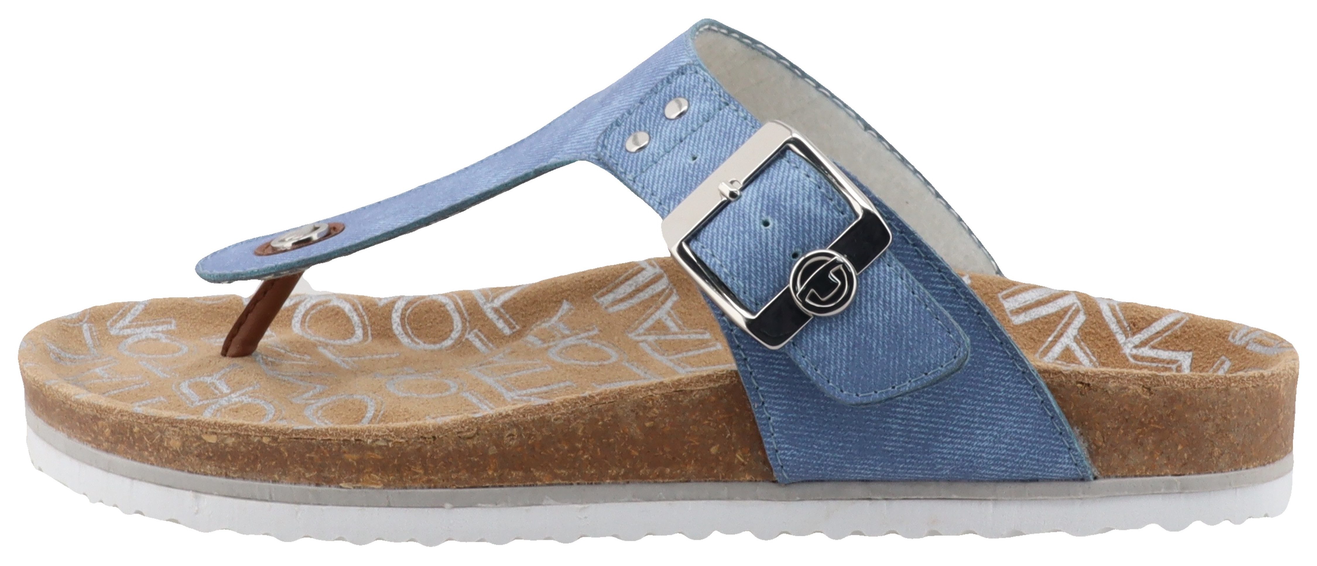 Tom Tailor Teenslippers , flats, zomerschoen, dianette, strand schoen in jeans-look