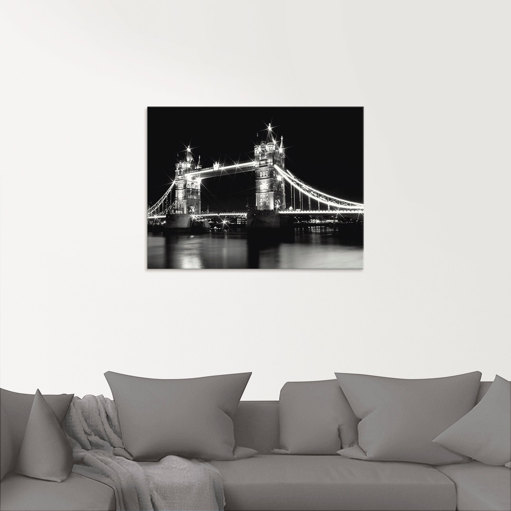 Artland Print op glas Tower Bridge Londen in verschillende maten