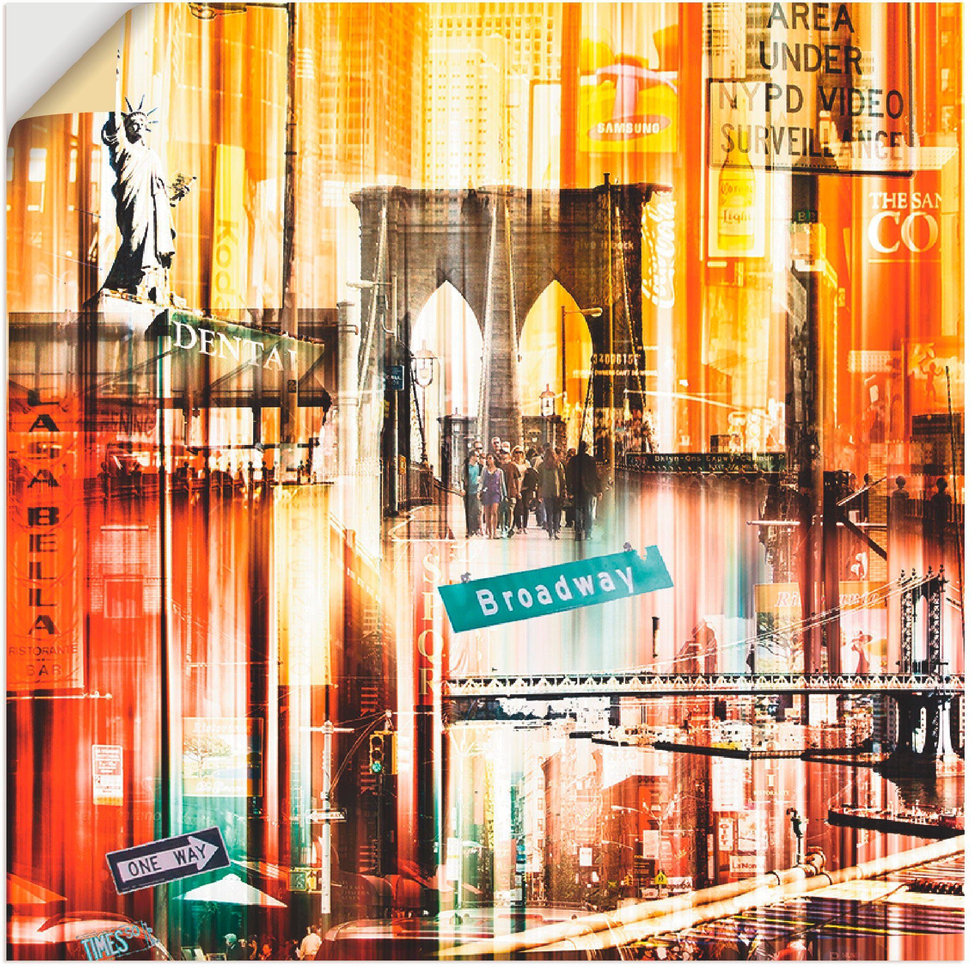 Artland Artprint New York New York City - Skyline collage 16 in vele afmetingen & productsoorten -artprint op linnen, poster, muursticker / wandfolie ook geschikt voor de badkamer