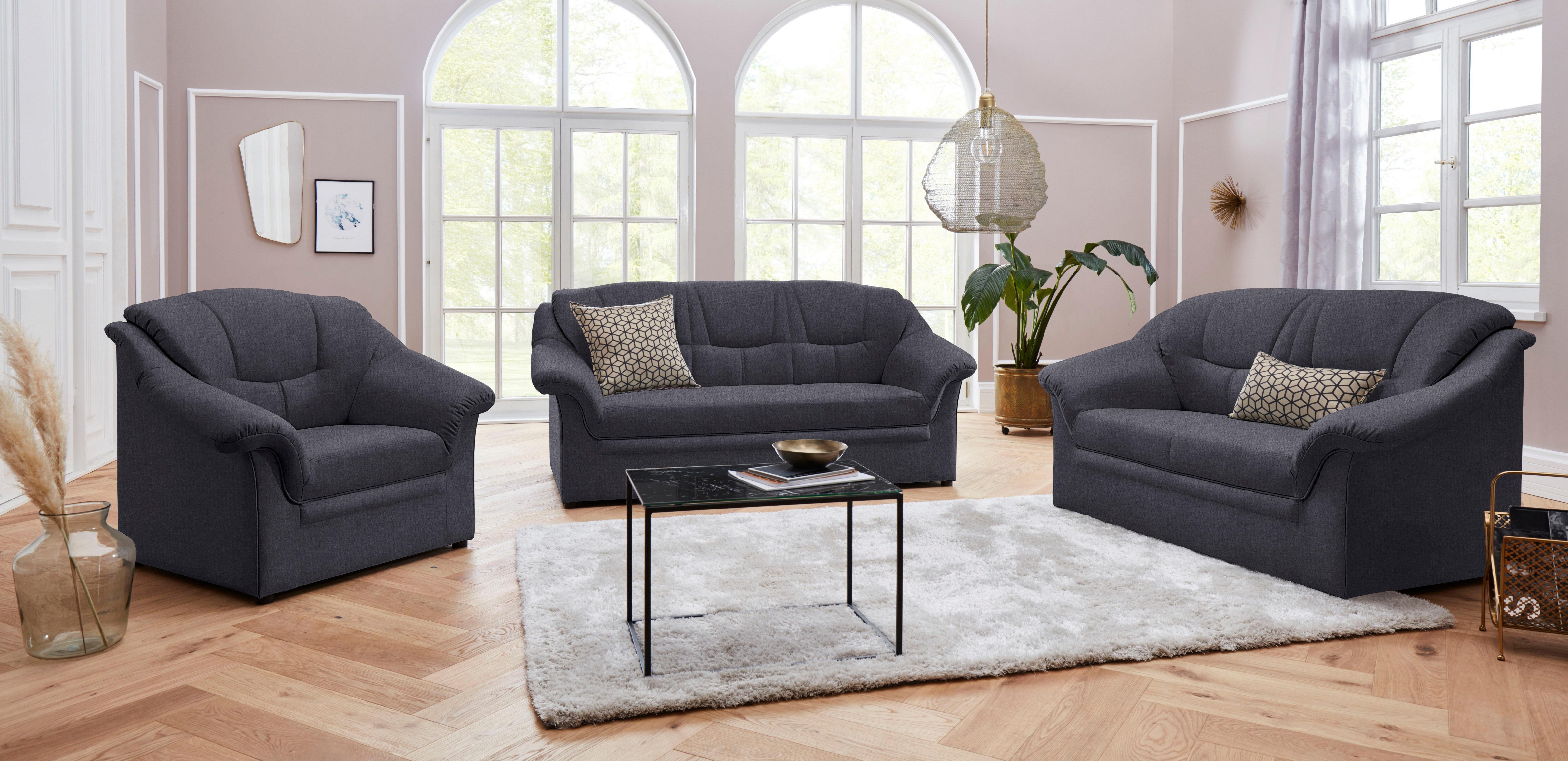 DOMO collection 2,5-zitsbank Mezia compact voor kleine ruimtes, breedte 184 cm, comfortabel en tijdloos,