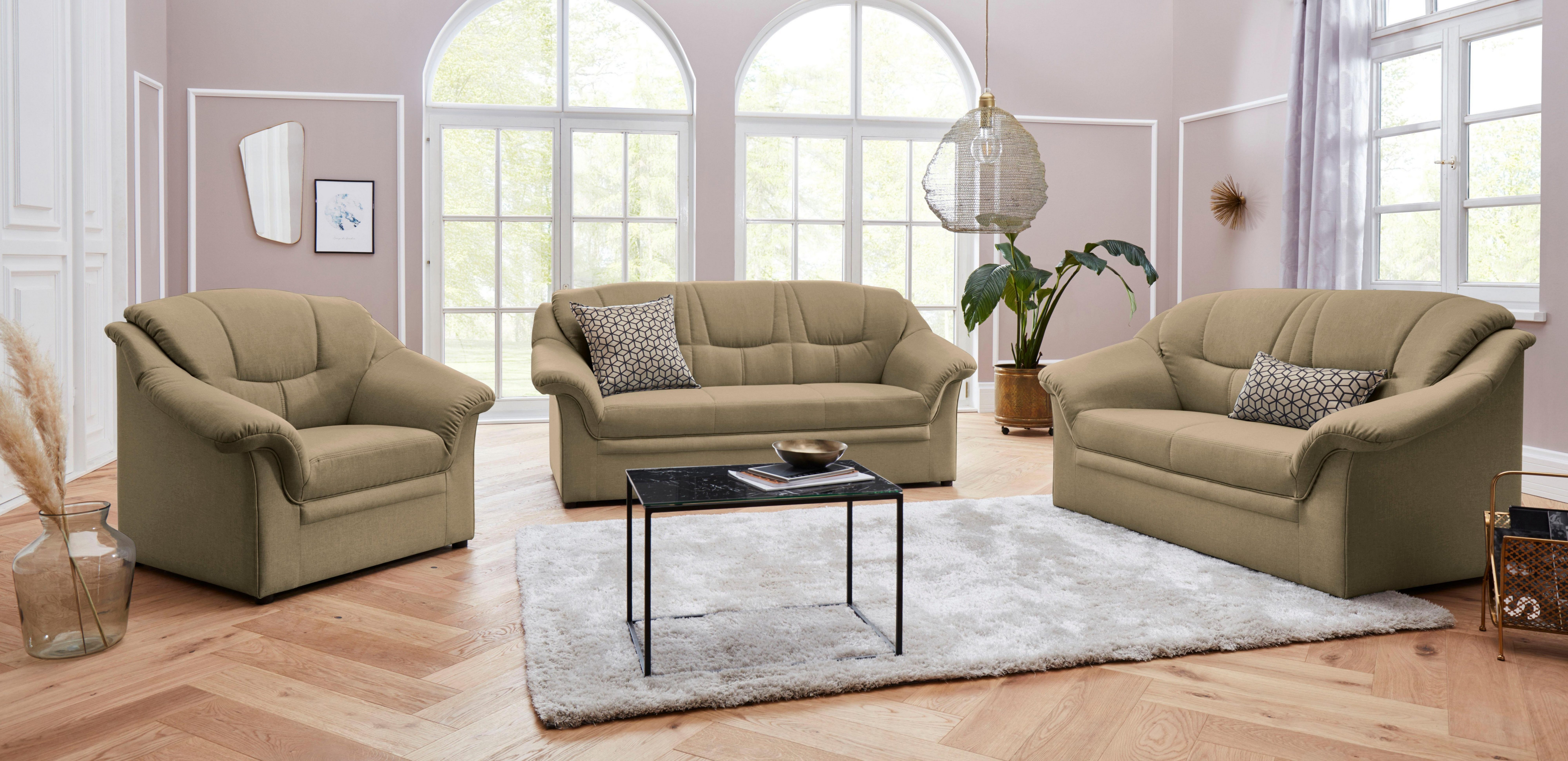 DOMO collection 2,5-zitsbank Mezia compact voor kleine ruimtes, breedte 184 cm, comfortabel en tijdloos,