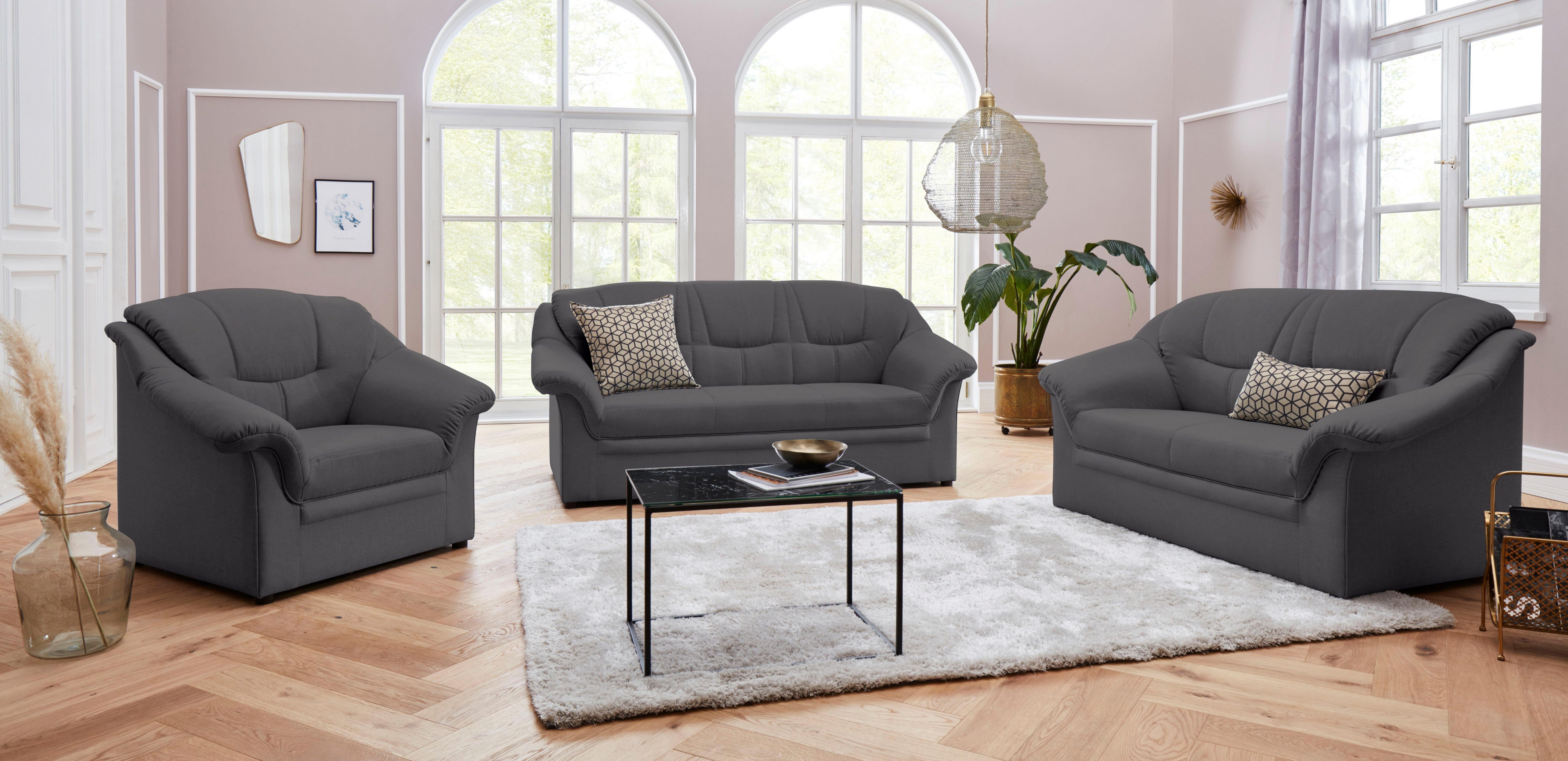 DOMO collection 2,5-zitsbank Mezia compact voor kleine ruimtes, breedte 184 cm, comfortabel en tijdloos,