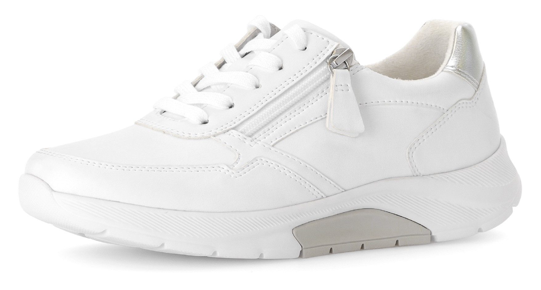 Gabor Rollingsoft Sneakers met sleehak , vrijetijdsschoen, lage schoen, veterschoen, uitneembaar verwisselbaar voetbed