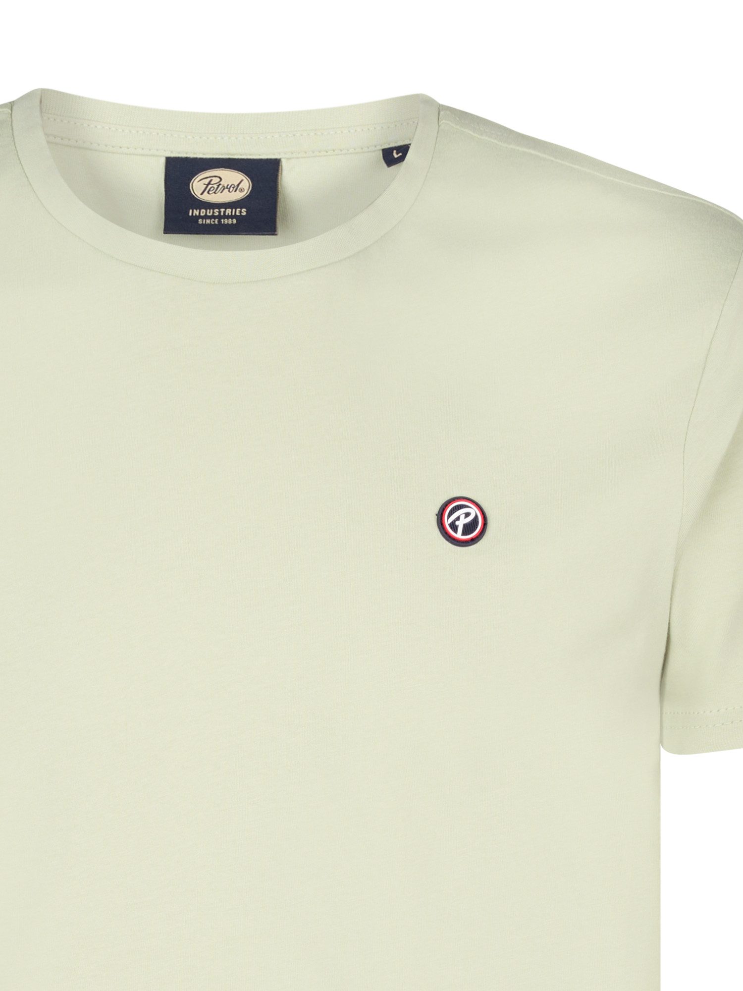 Petrol Industries Shirt met ronde hals met geborduurd logo