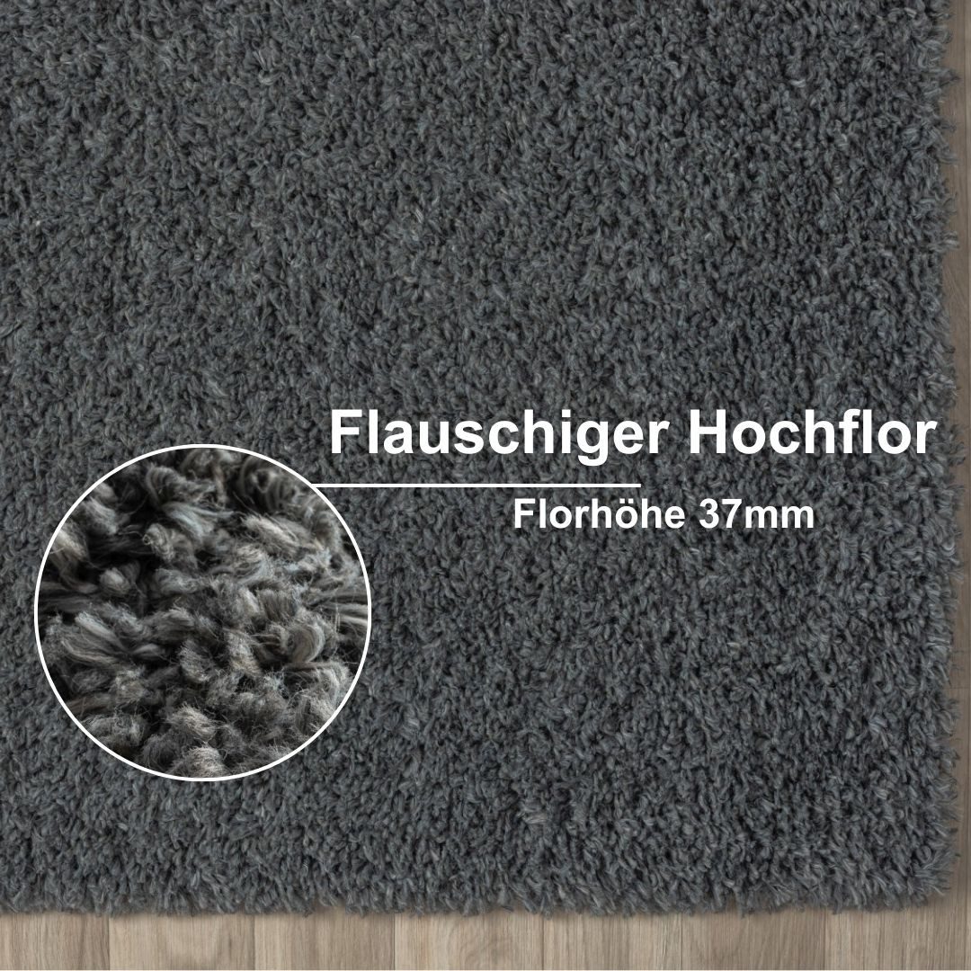 Myflair Möbel & Accessoires Hoogpolig vloerkleed My Shaggy Shaggy, uni-kleuren, licht glanzend, microvezel, extra fluffy