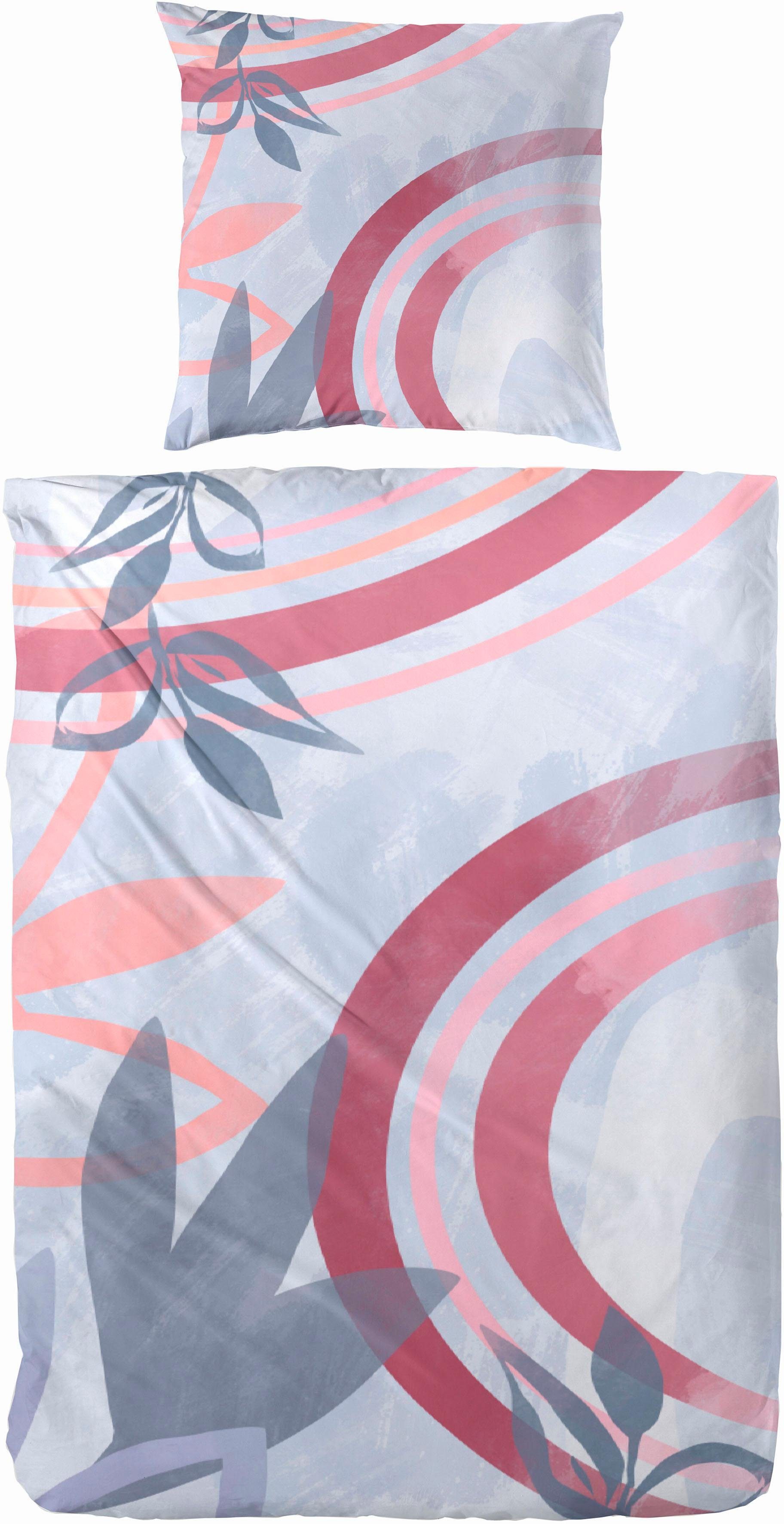 Primera Overtrekset Art Deco met een grote print (2-delig) dekbedovertrekken maat 1x 135x200 cm blauw