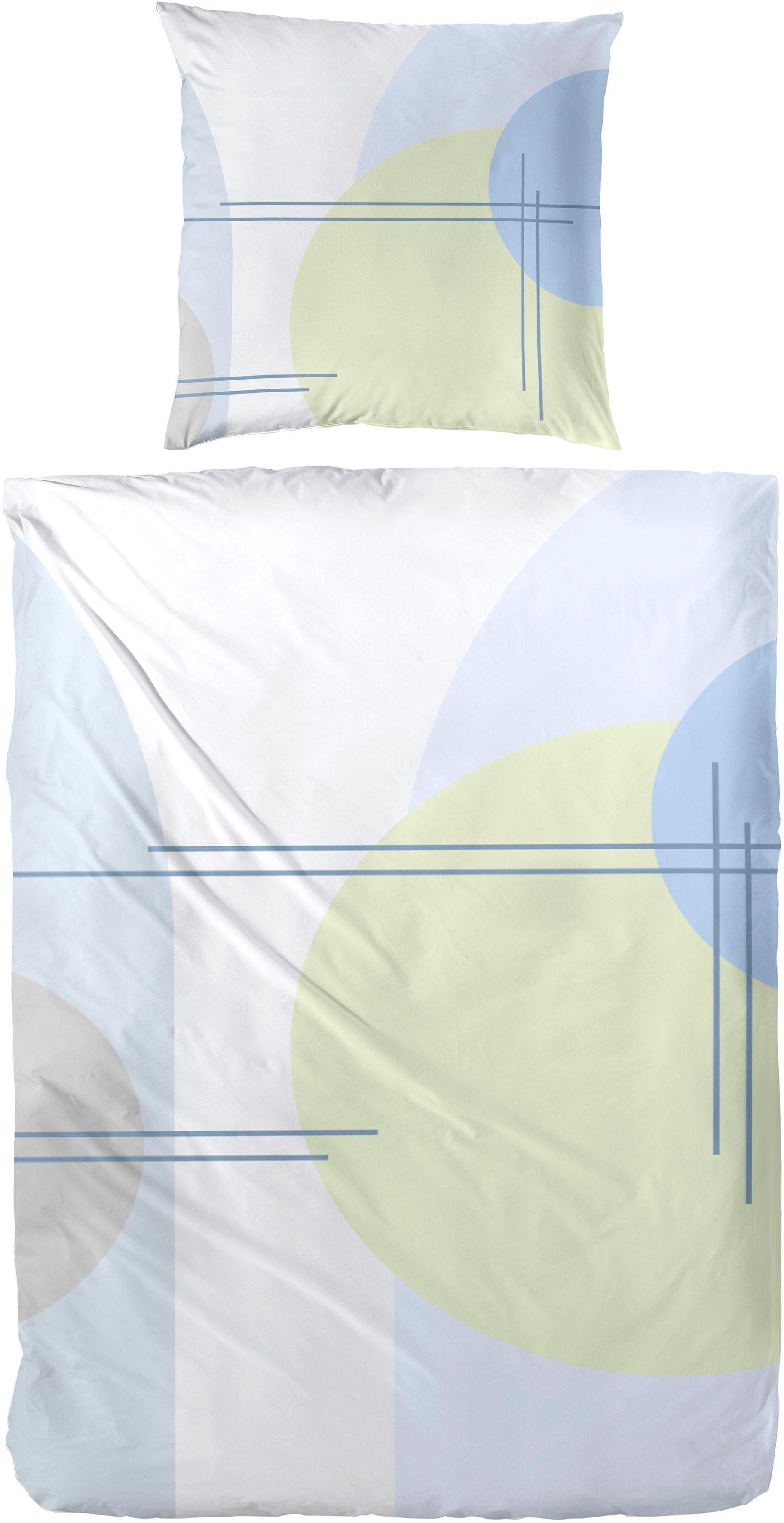Primera Overtrekset Bauhaus met grafische print (2-delig) dekbedovertrekken maat 1x 155x220 cm blauw