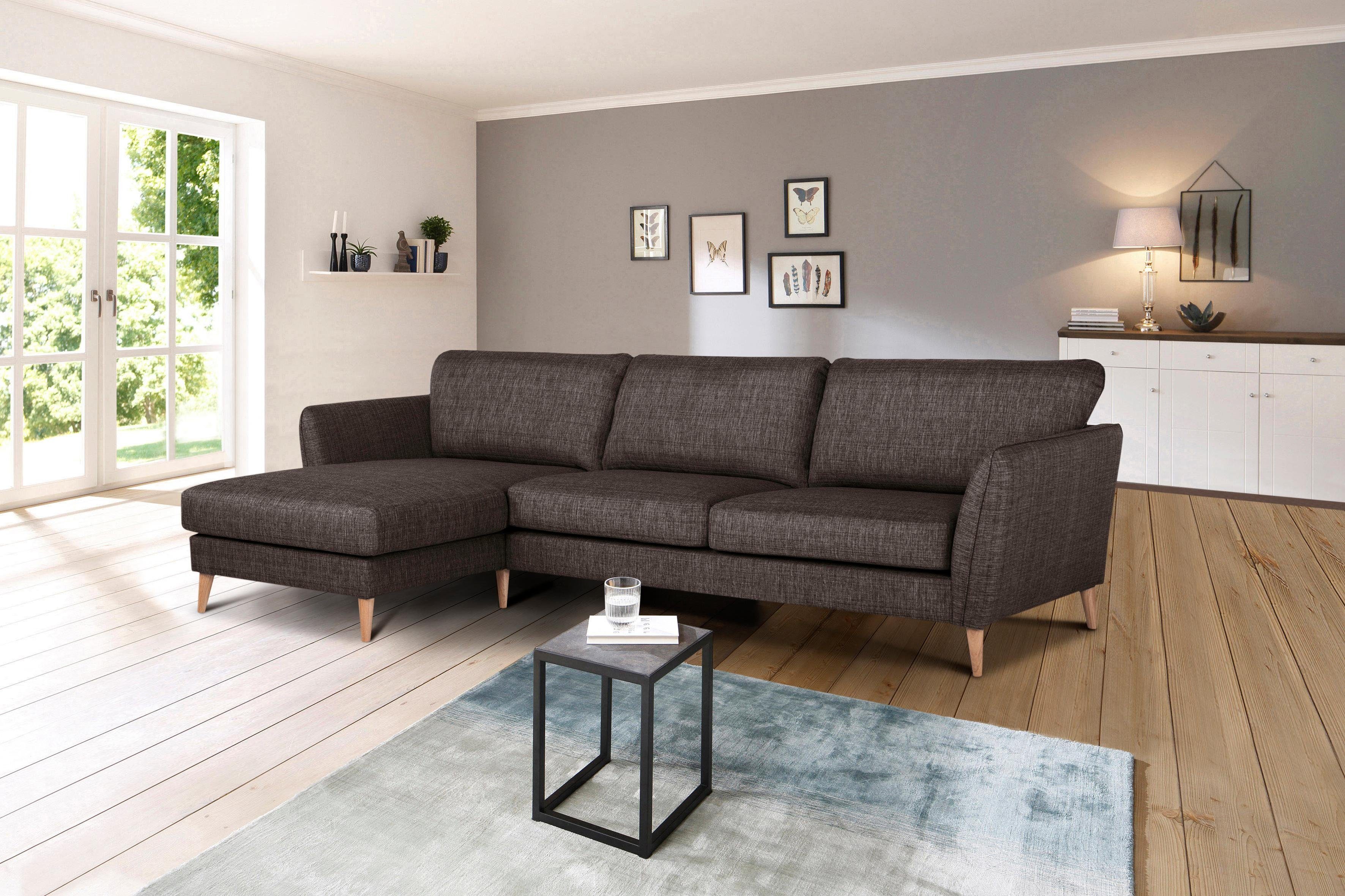 Home affaire Hoekbank Meersburg, L-model, bruin, hoekbanken, Récamier links