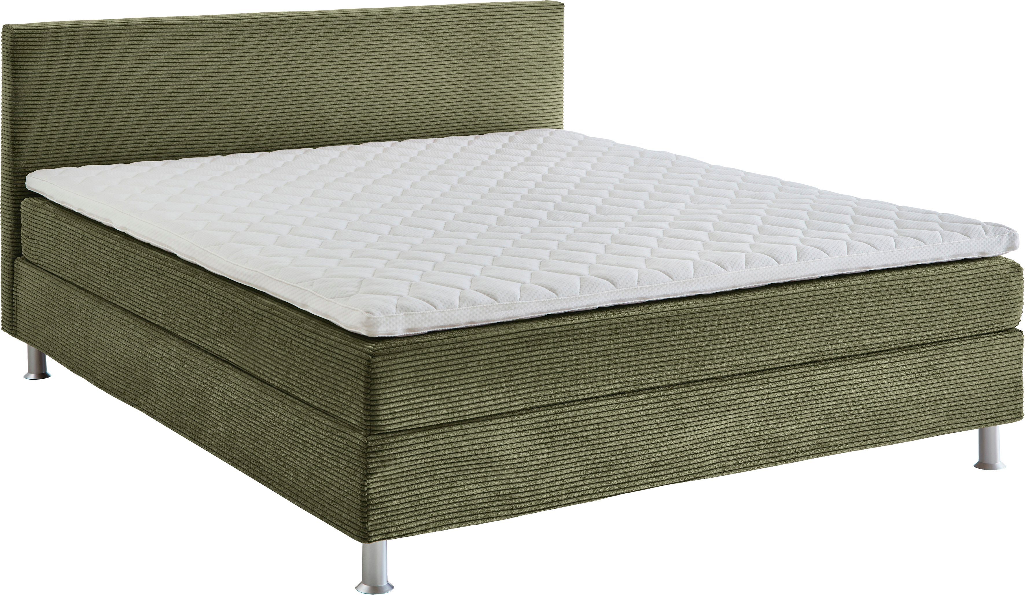 ATLANTIC home collection Boxspring Edison inclusief bonell-binnenveringsmatras en topmatras boxsprings groen