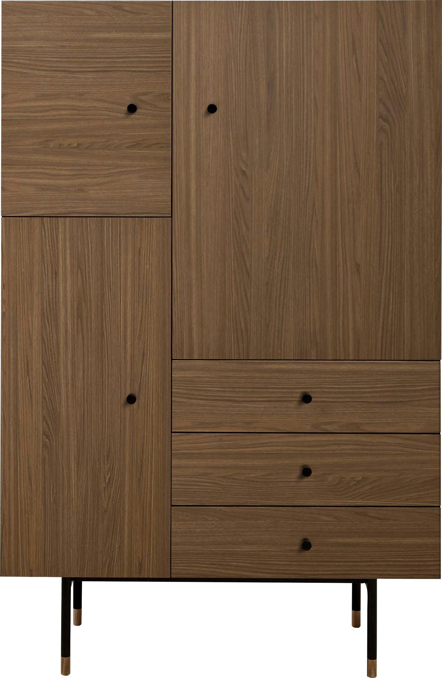 Woodman Highboard Daniel Opbergkast met walnootfineer, breedte 90 cm