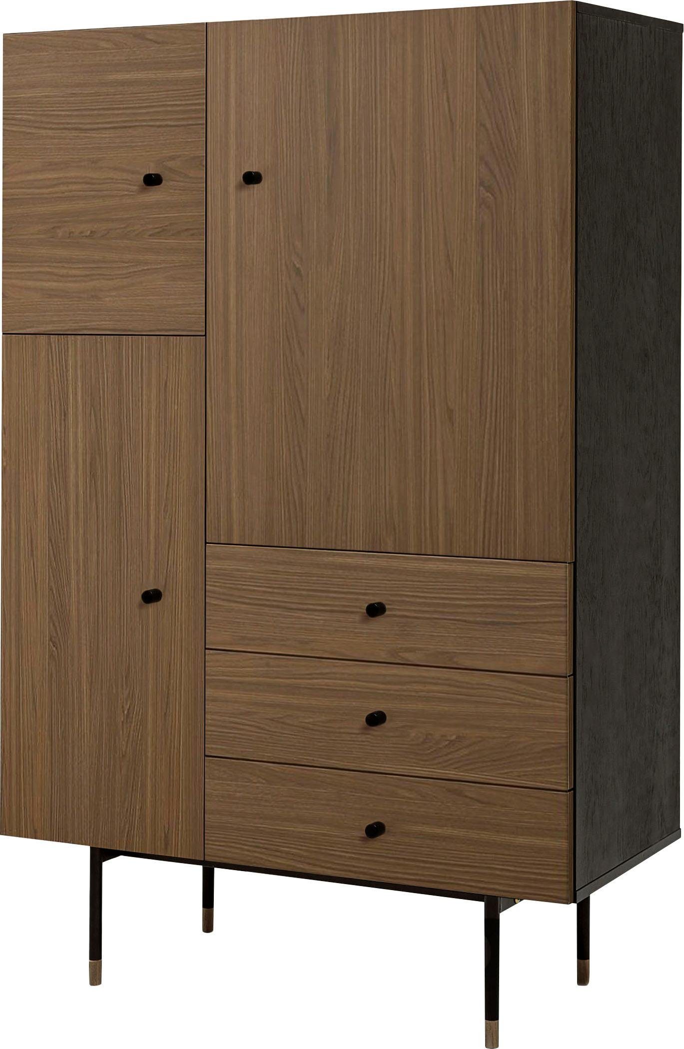 Woodman Highboard Daniel Opbergkast met walnootfineer, breedte 90 cm