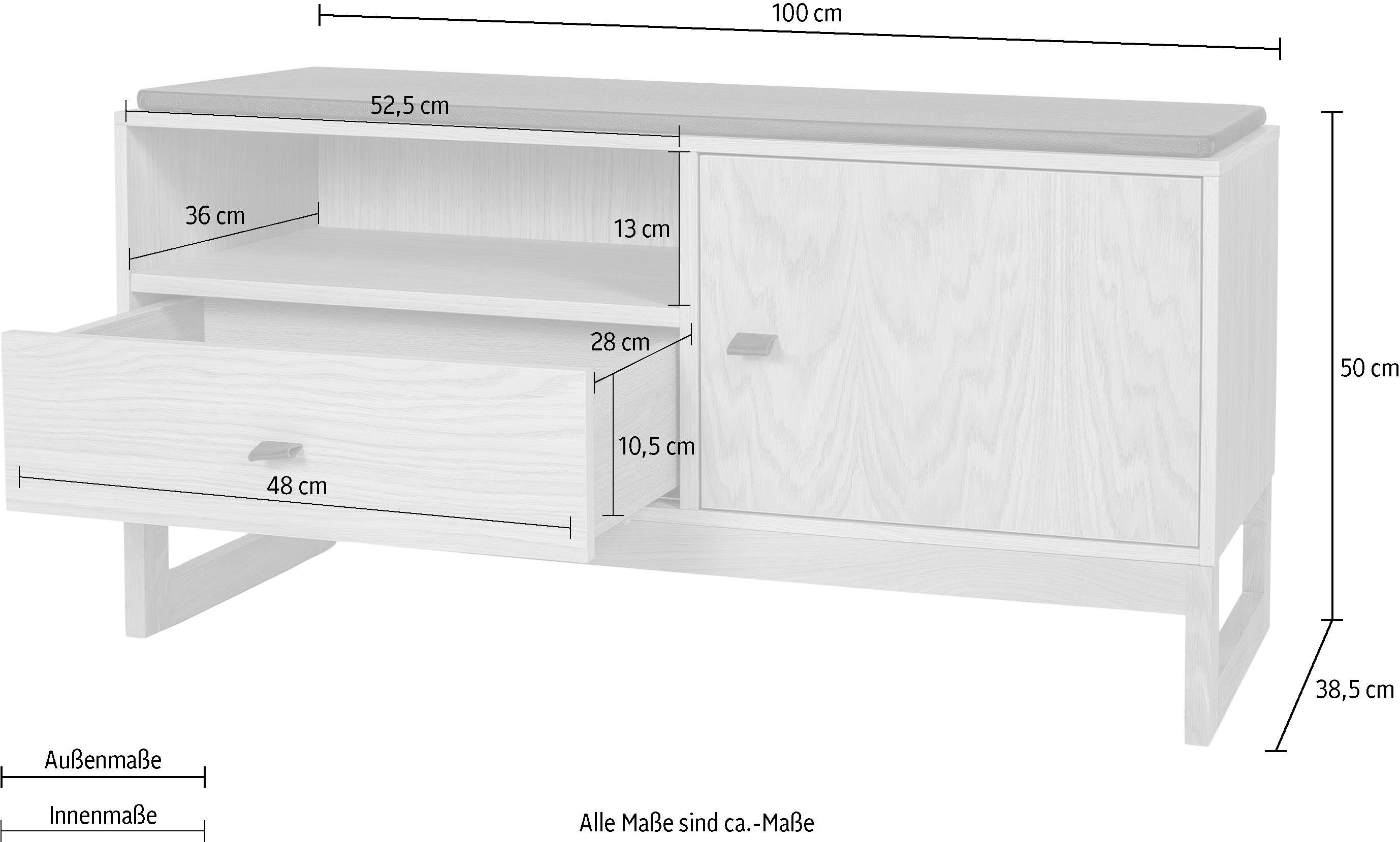 Woodman Schoenenbank Slussen in scandinavisch design, houtfineer van eiken