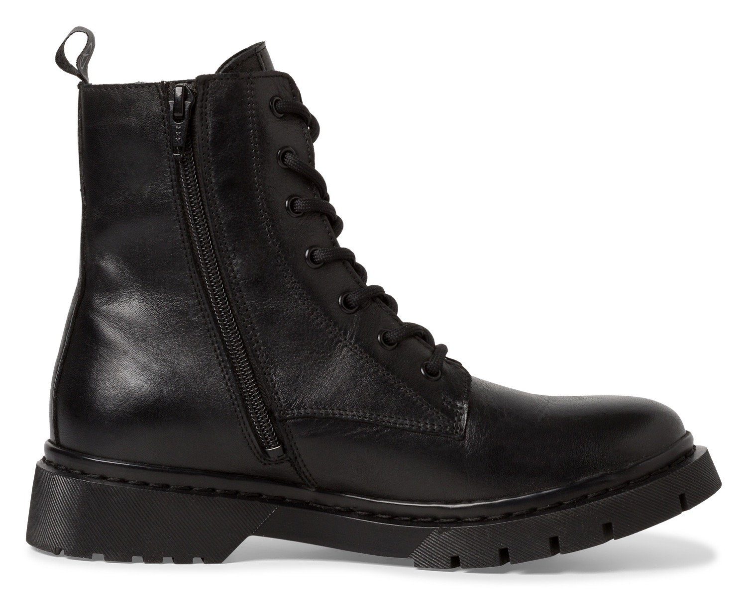 Tamaris Veterschoenen lace-up ankle boots, chunky boots with logoprinted pull tab