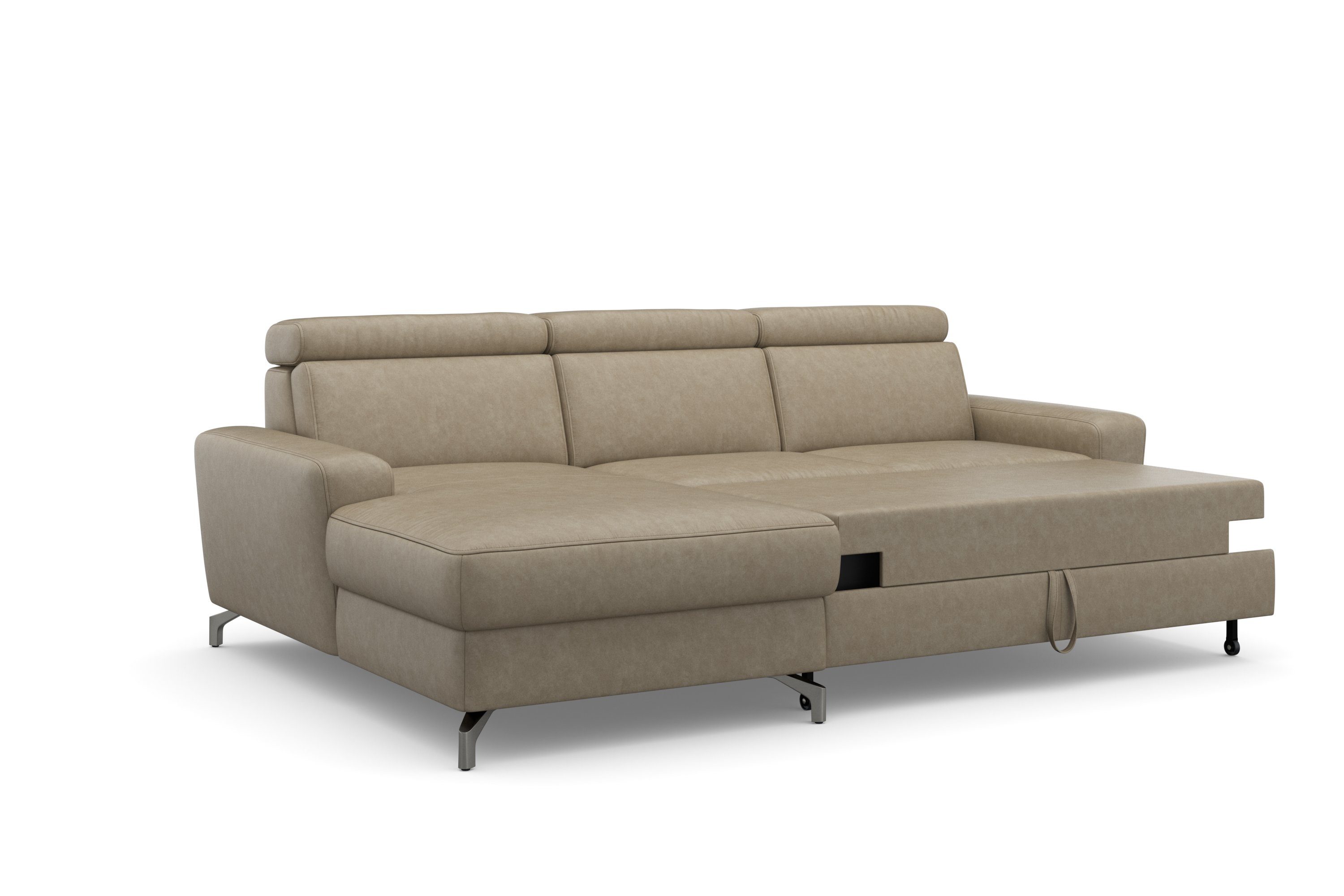 sit&more Hoekbank Scarlett L-vorm met verstelbare hoofdsteun, naar keuze met slaapfunctie, bedkist