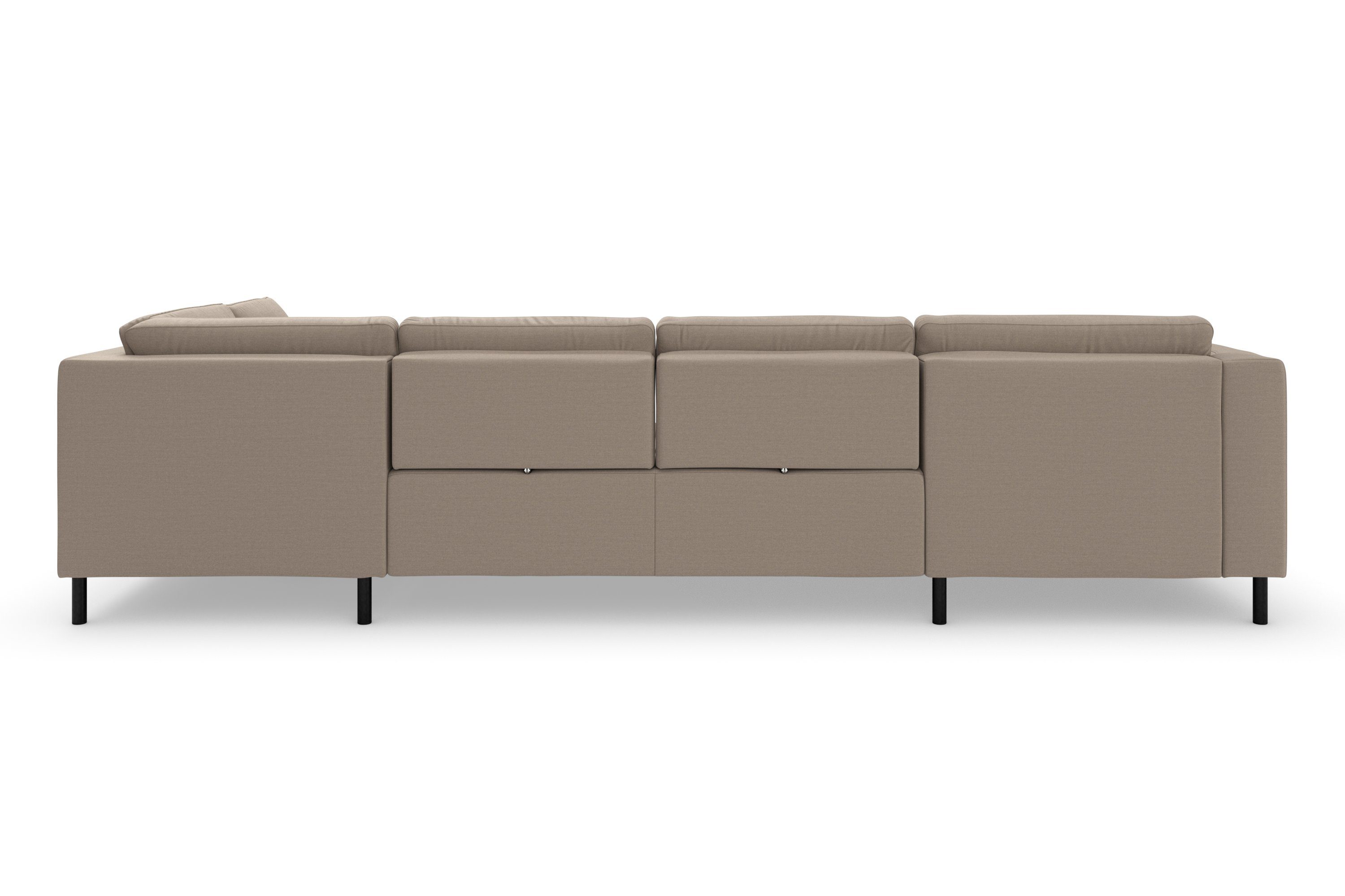 sit&more Zithoek Olsen U-vorm inclusief zitdiepteverstelling, naar keuze met slaapfunctie, 15 cm hoog