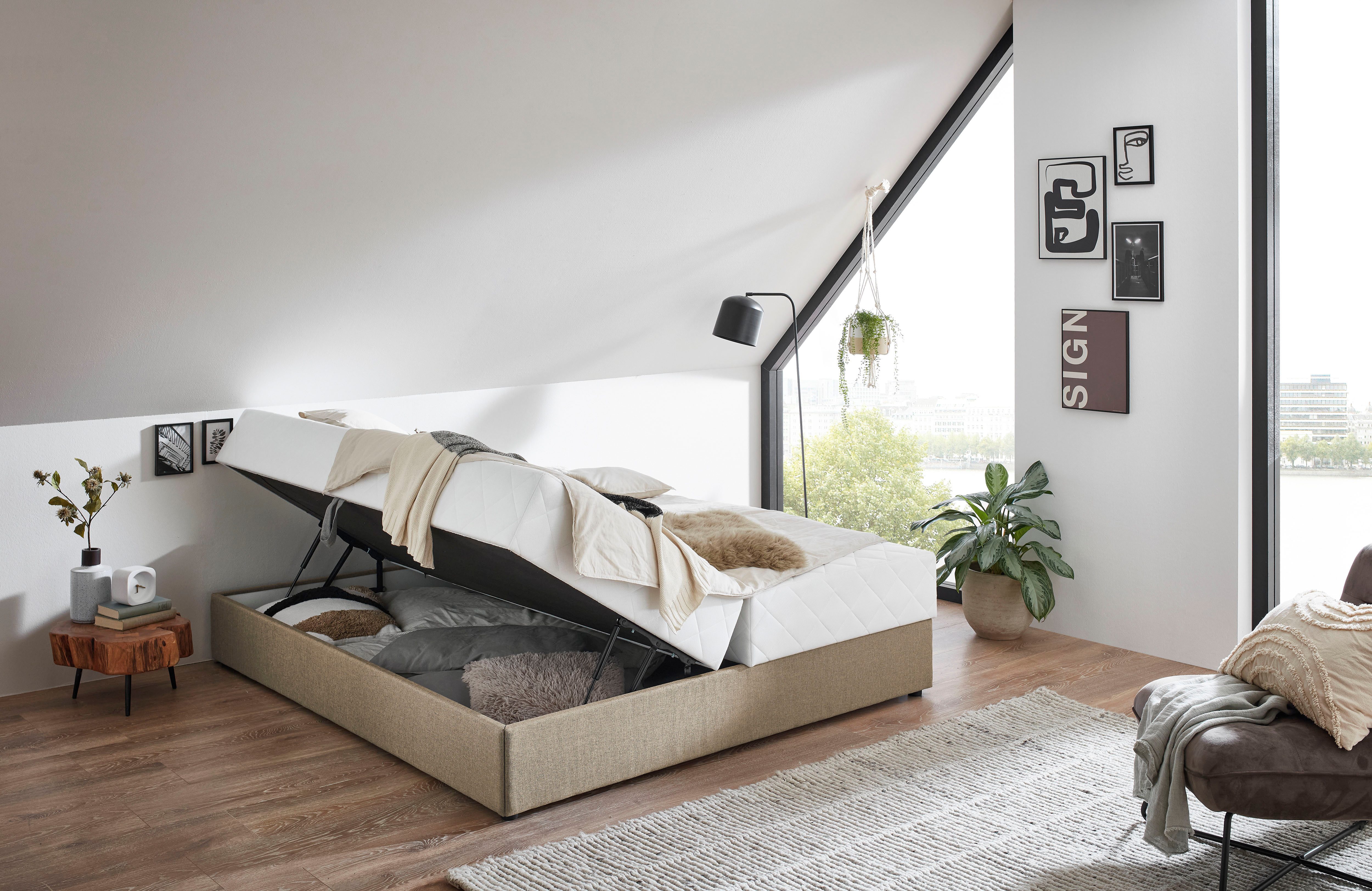 ATLANTIC home collection Boxspring BELINA met pocketveringmatras en ruime bedlade