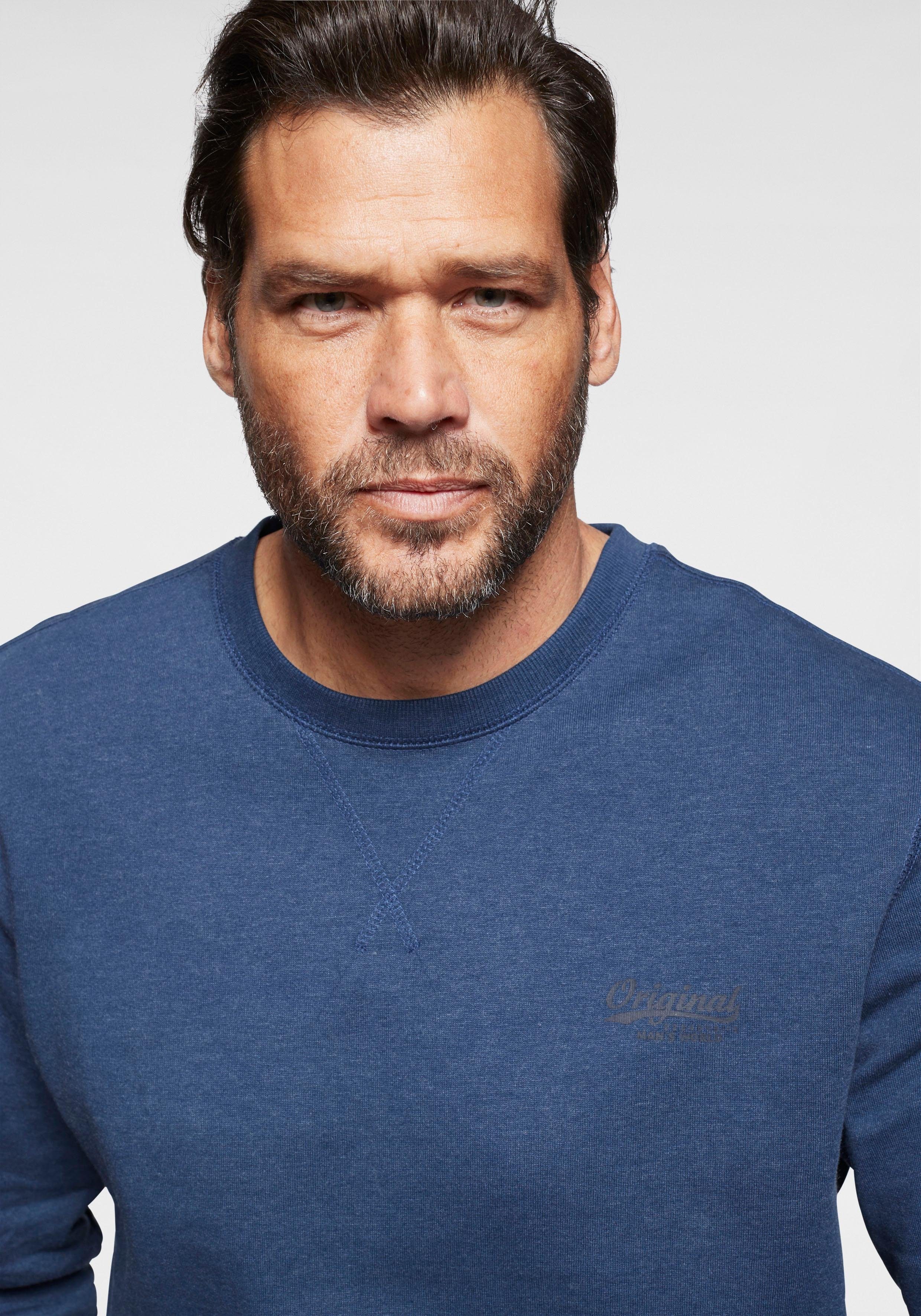 Man's World Sweatshirt Lange mouwen, basic-stijl, effen, ronde hals