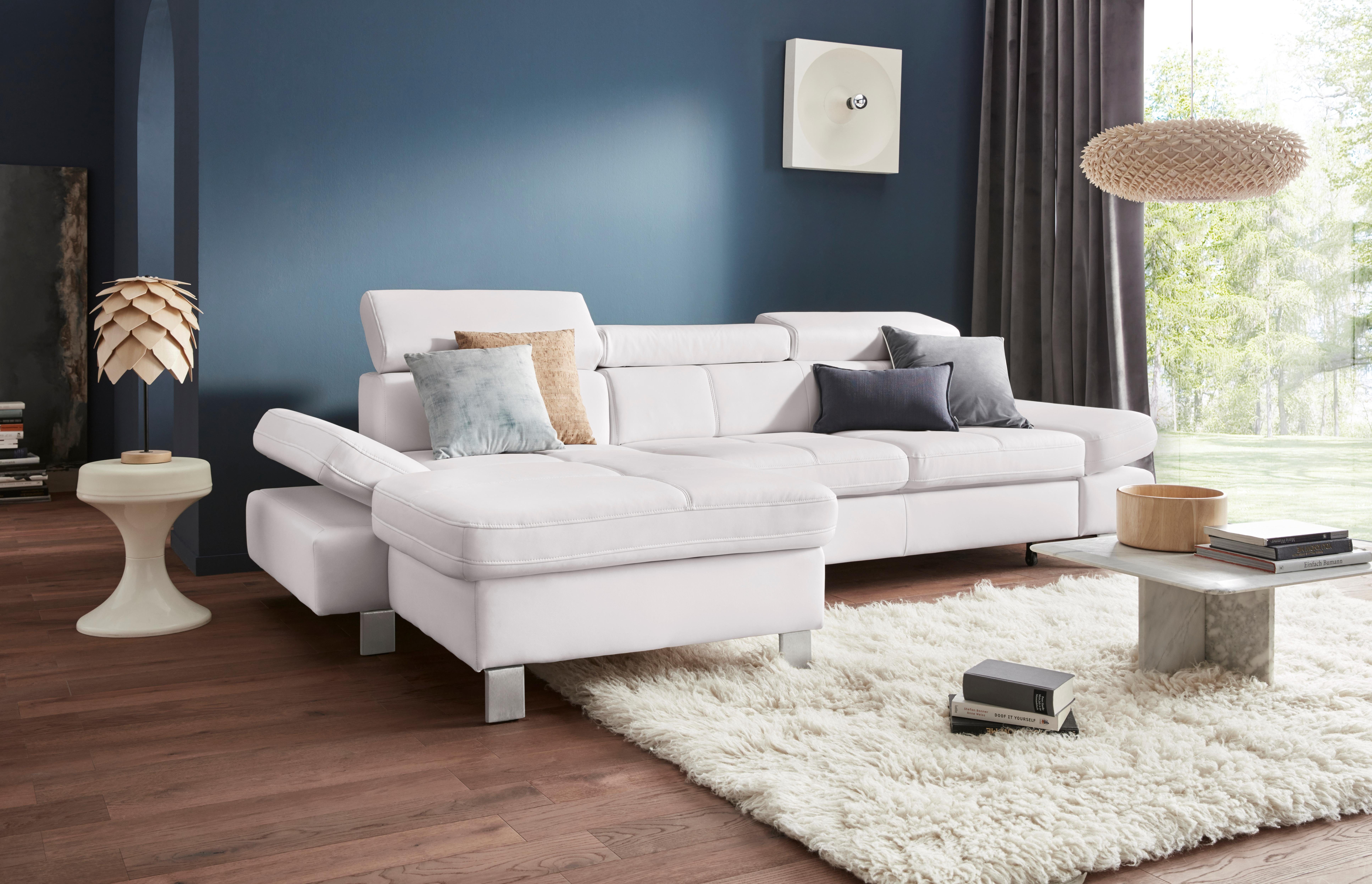 exxpo - sofa fashion Hoekbank Fiji, hoogwaardige afwerking in zitting en rug, L-vorm comfortabel door hoofd- en armverstelling, optioneel met