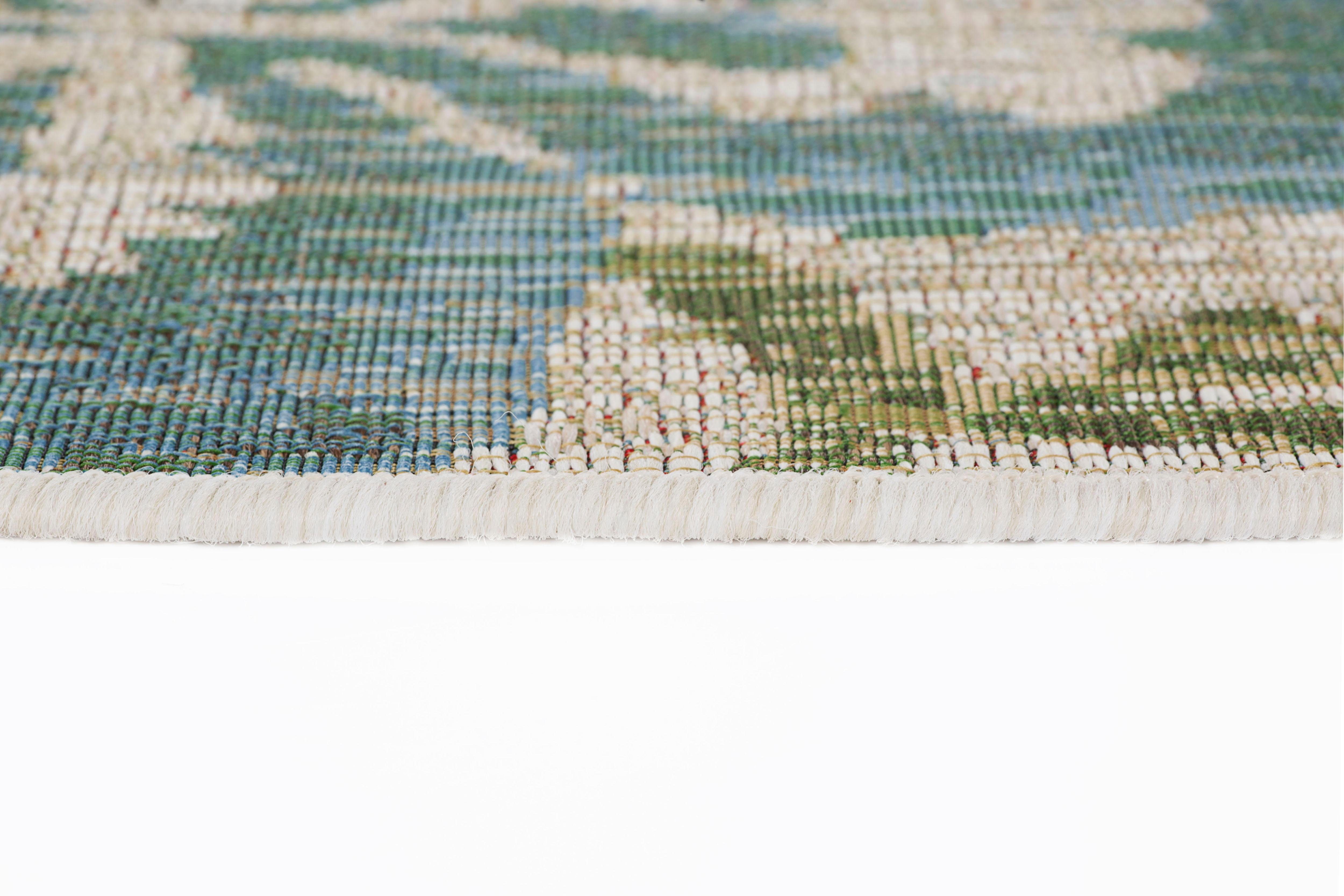LUXOR living Vloerkleed Lost Garden, Made in Belgium Platweefsel, bloemen motief, geschikt voor binnen en buiten, woonkamer