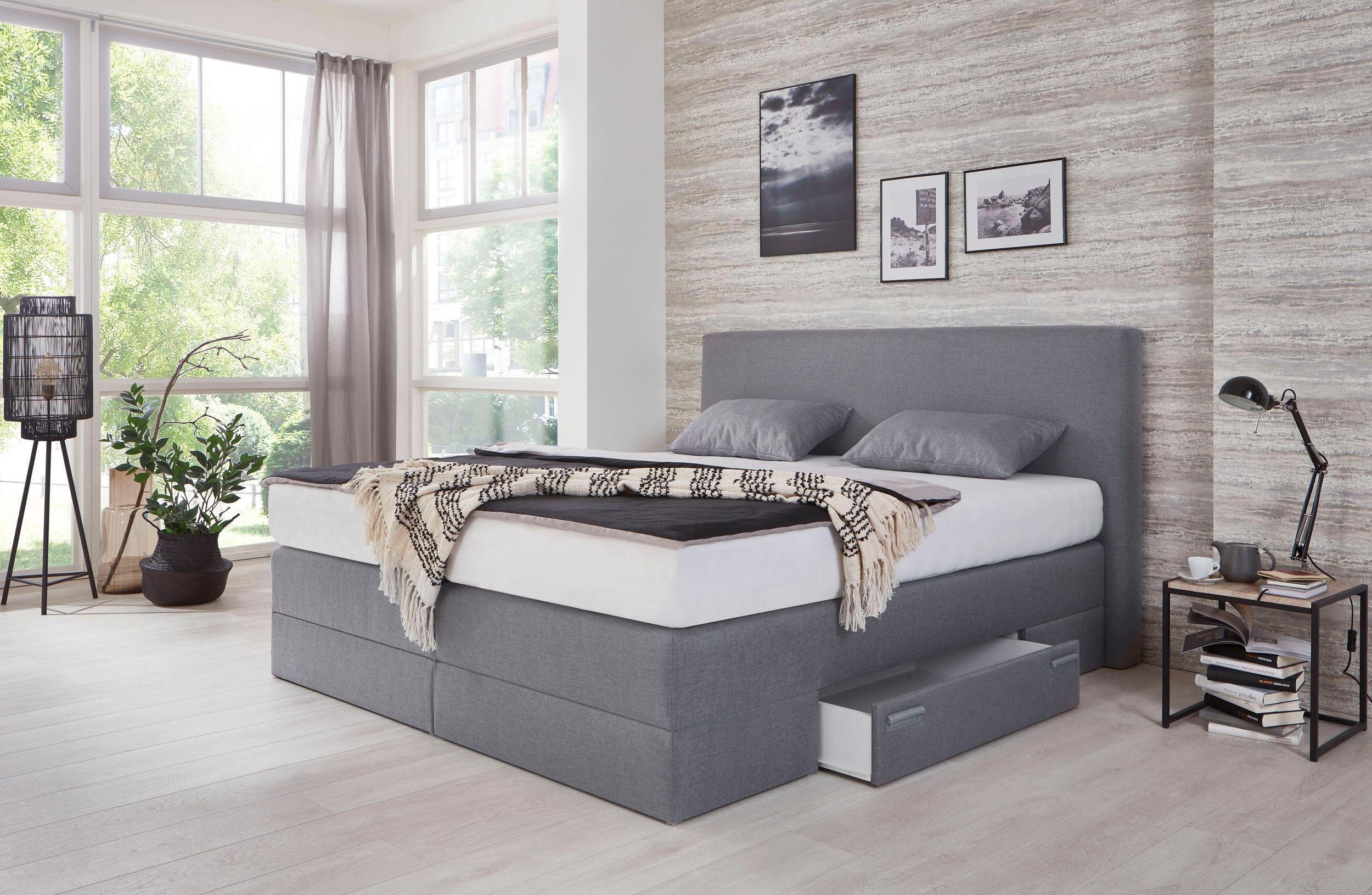 Westfalia Polsterbetten Boxspring met lades en sierkussens