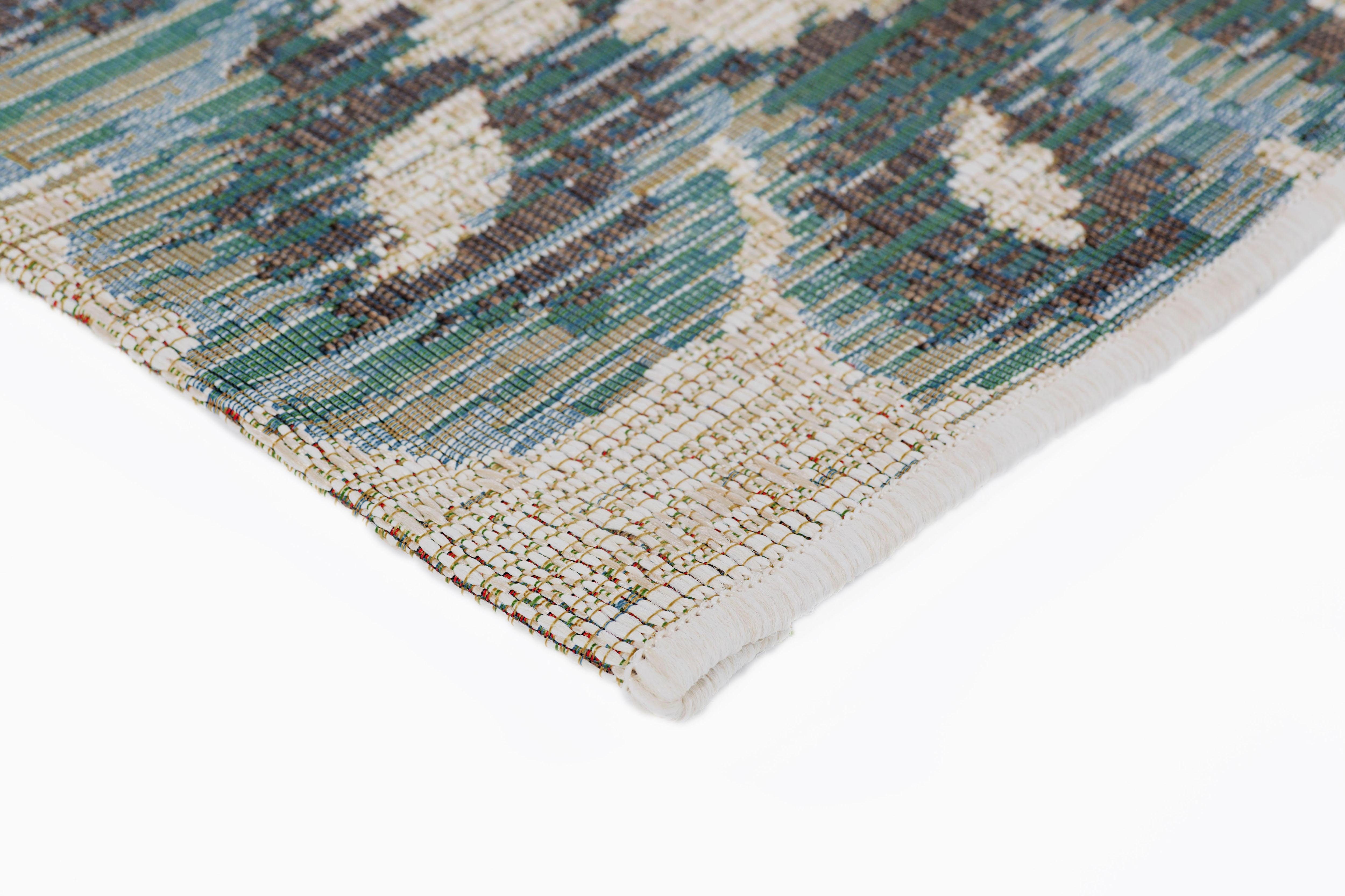 LUXOR living Vloerkleed Lost Garden, Made in Belgium Platweefsel, bloemen motief, geschikt voor binnen en buiten, woonkamer