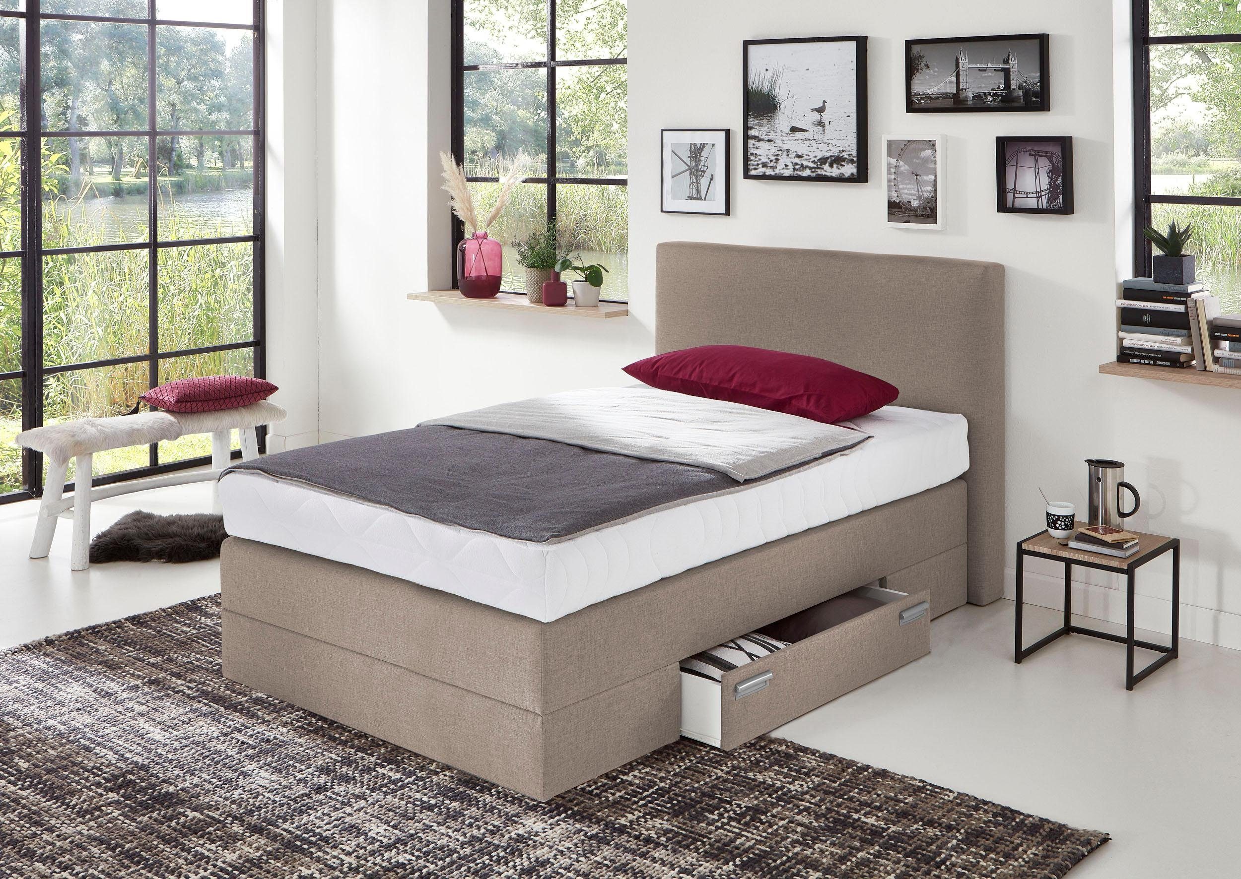 Westfalia Polsterbetten Boxspring met lades en sierkussens