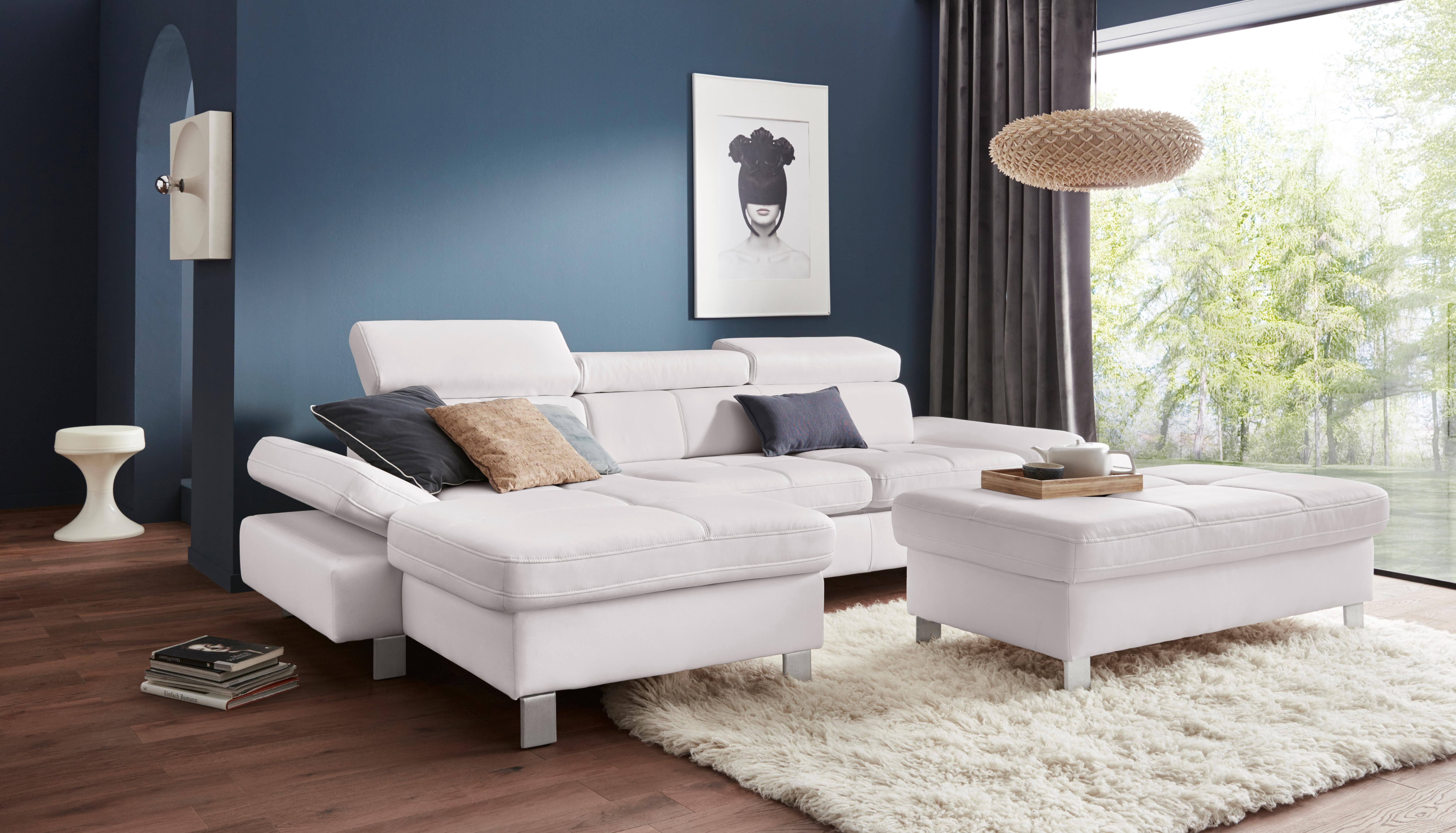 exxpo - sofa fashion Hoekbank Fiji, hoogwaardige afwerking in zitting en rug, L-vorm comfortabel door hoofd- en armverstelling, optioneel met bedfunctie